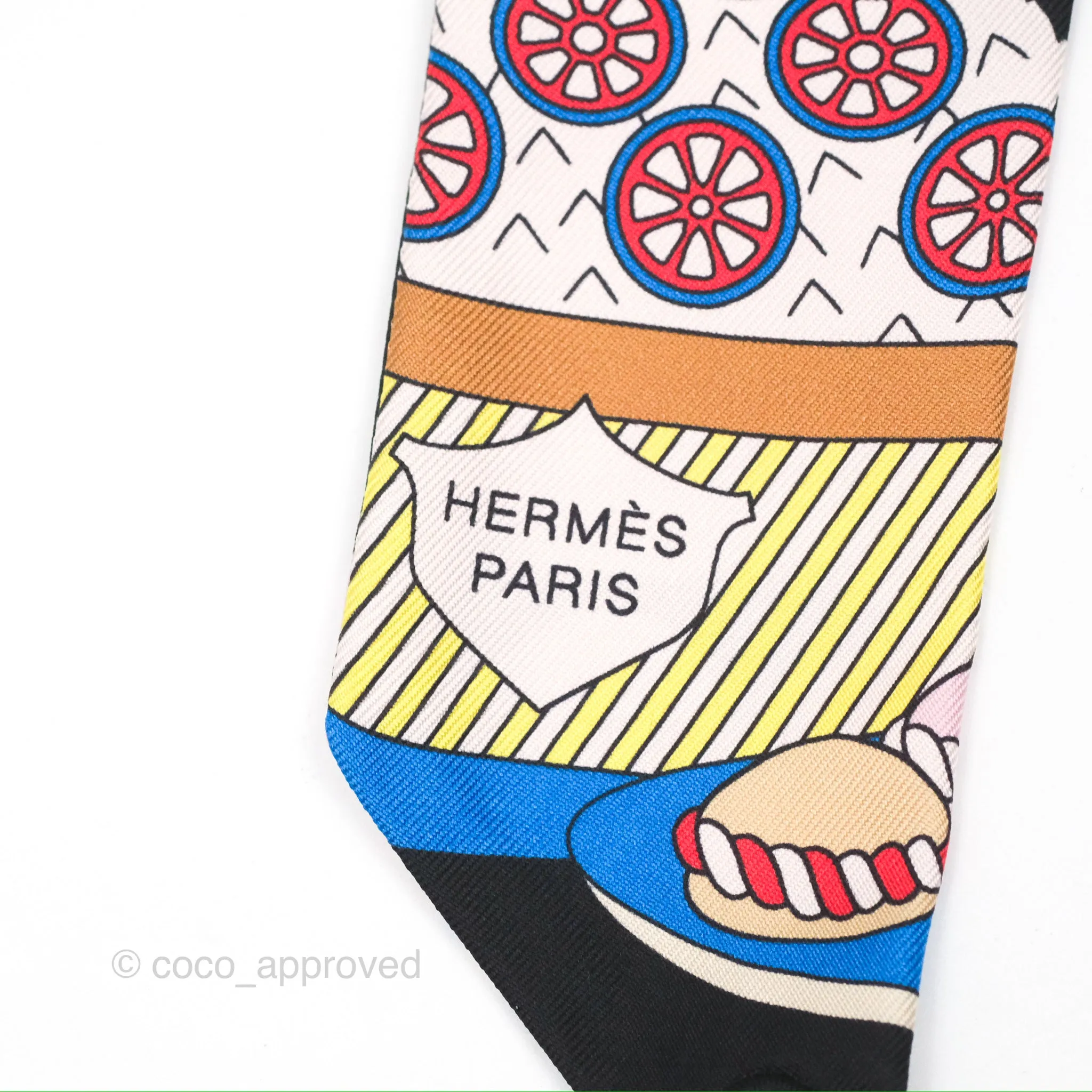 Hermes La Patisserie Francaise Charms Silk Twilly