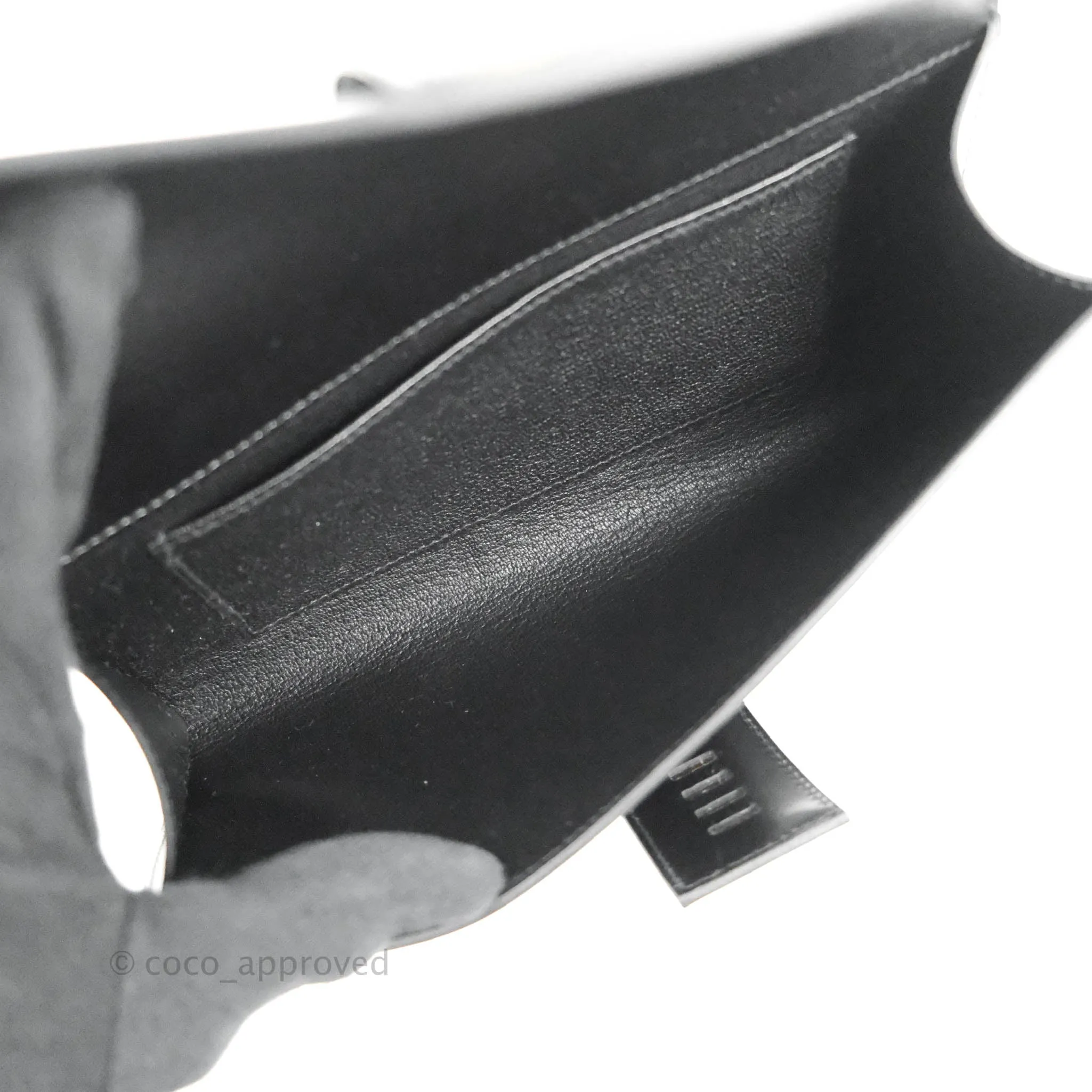 Hermes Medor 23 Clutch Black Box Leather Gold Hardware