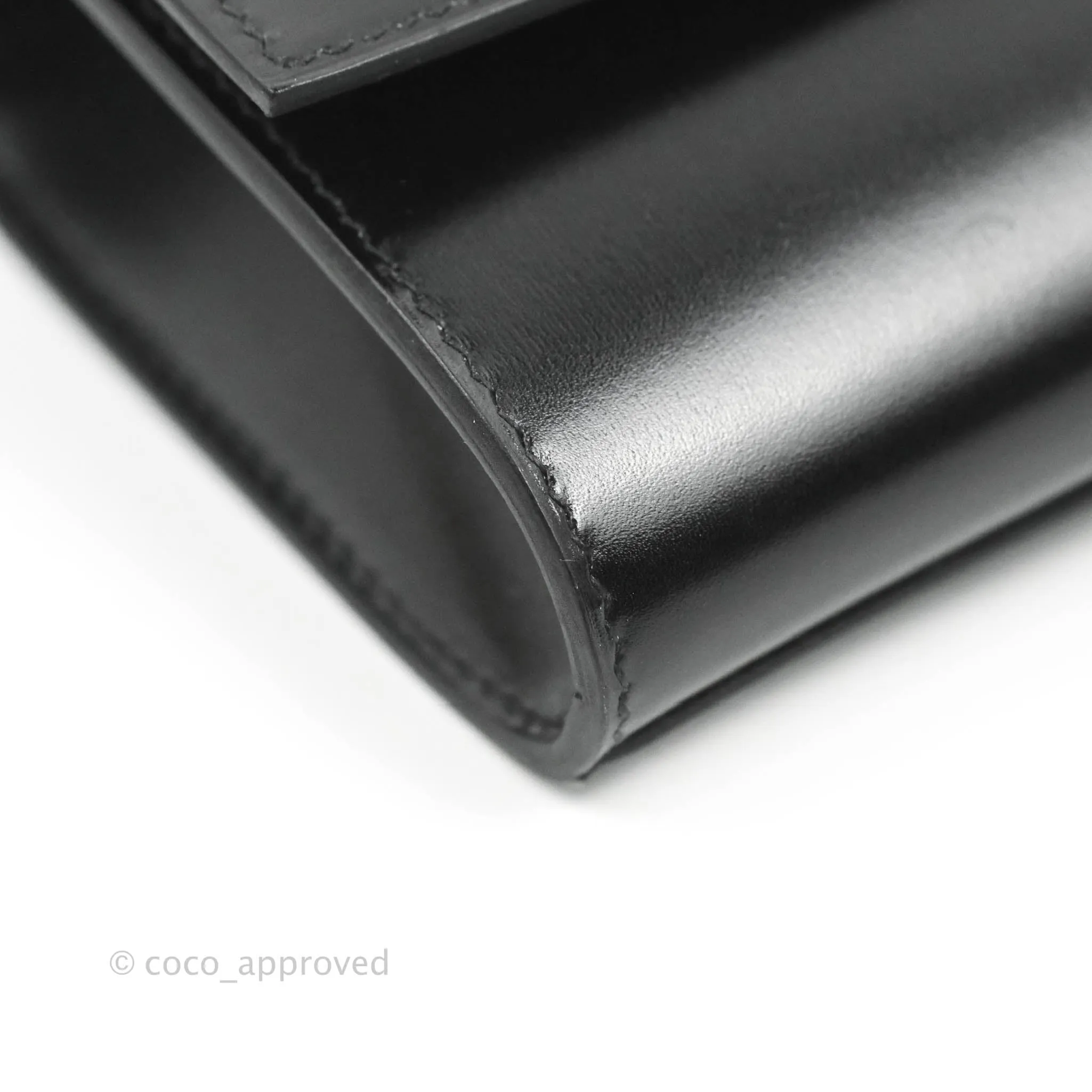 Hermes Medor 23 Clutch Black Box Leather Gold Hardware