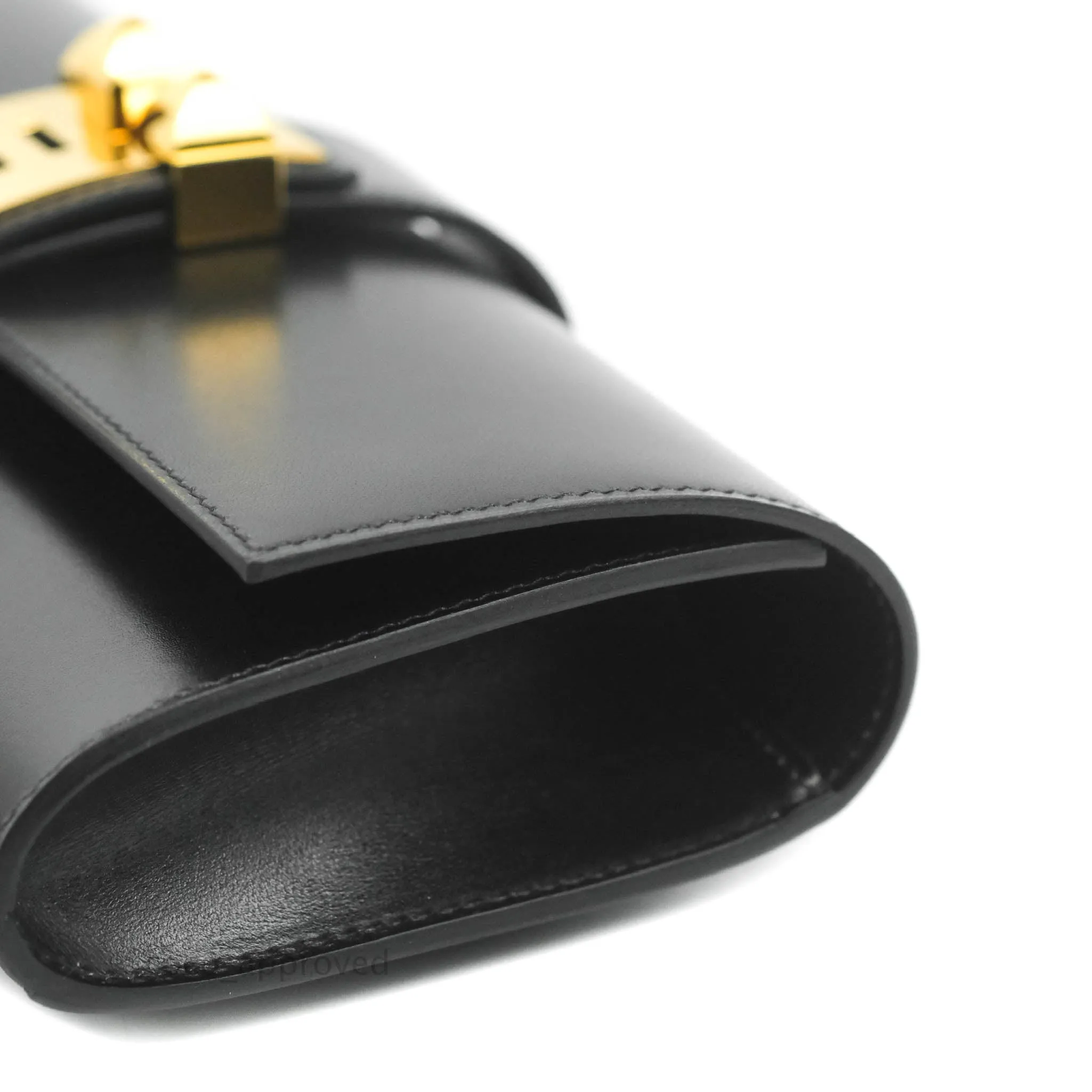 Hermes Medor 23 Clutch Black Box Leather Gold Hardware