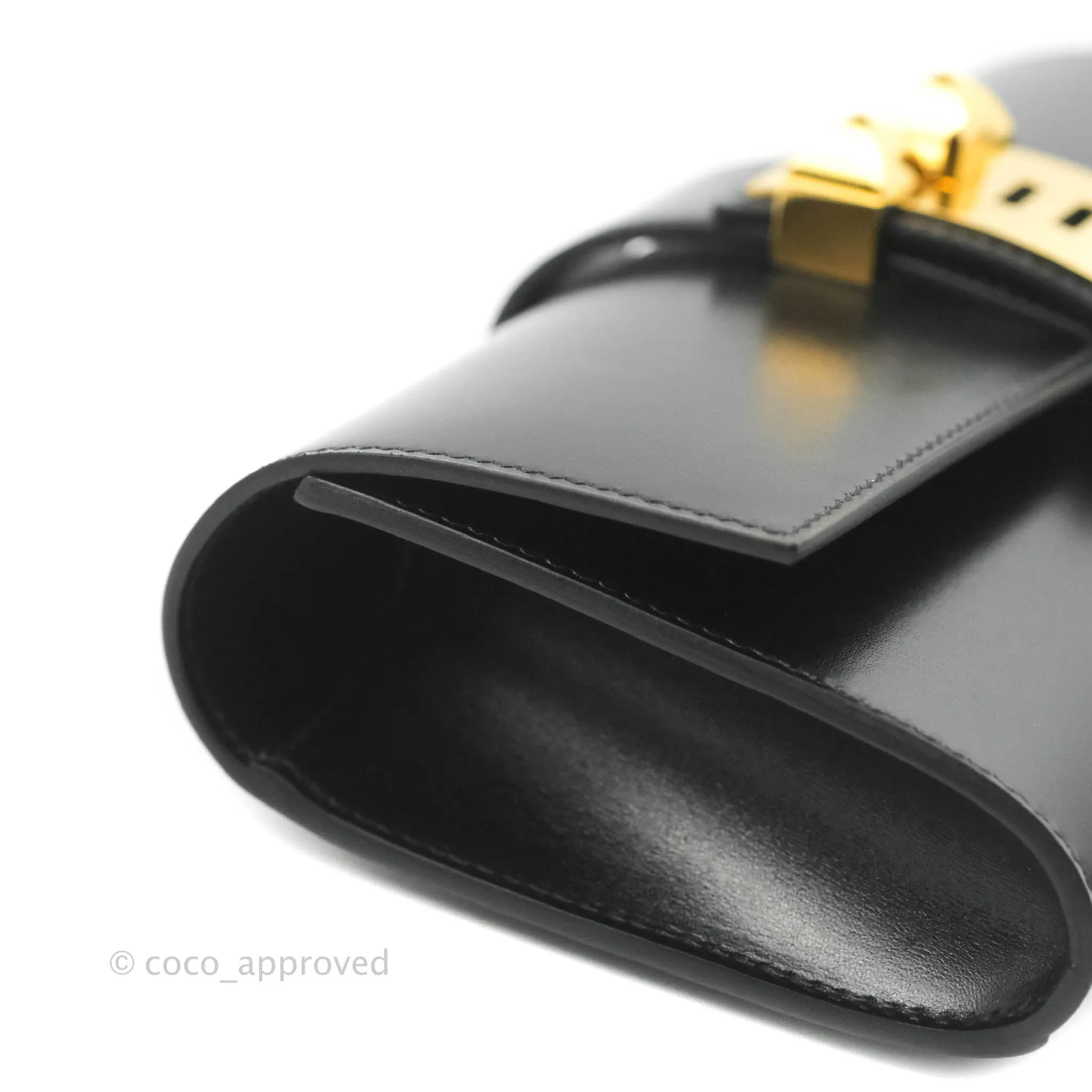 Hermes Medor 23 Clutch Black Box Leather Gold Hardware