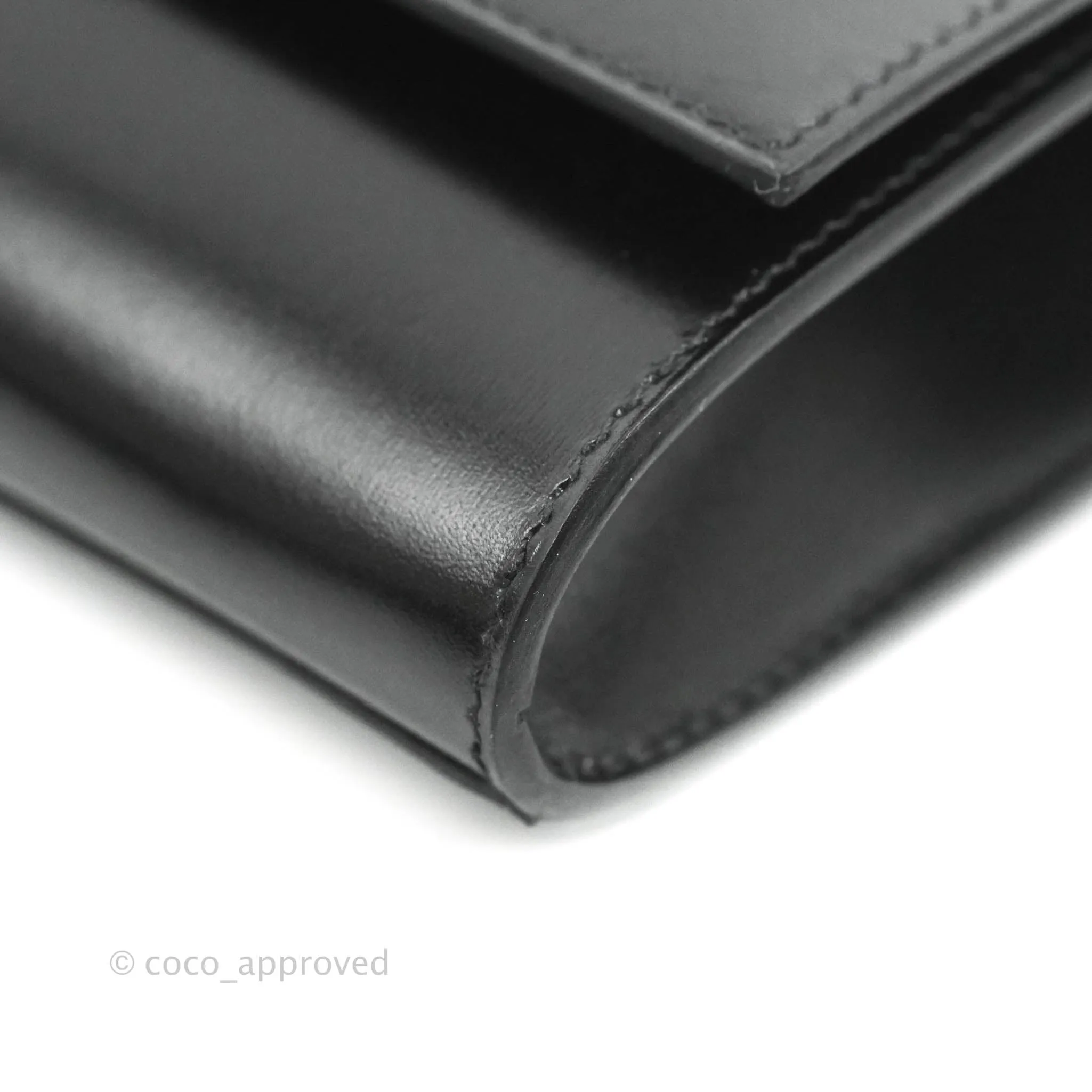 Hermes Medor 23 Clutch Black Box Leather Gold Hardware
