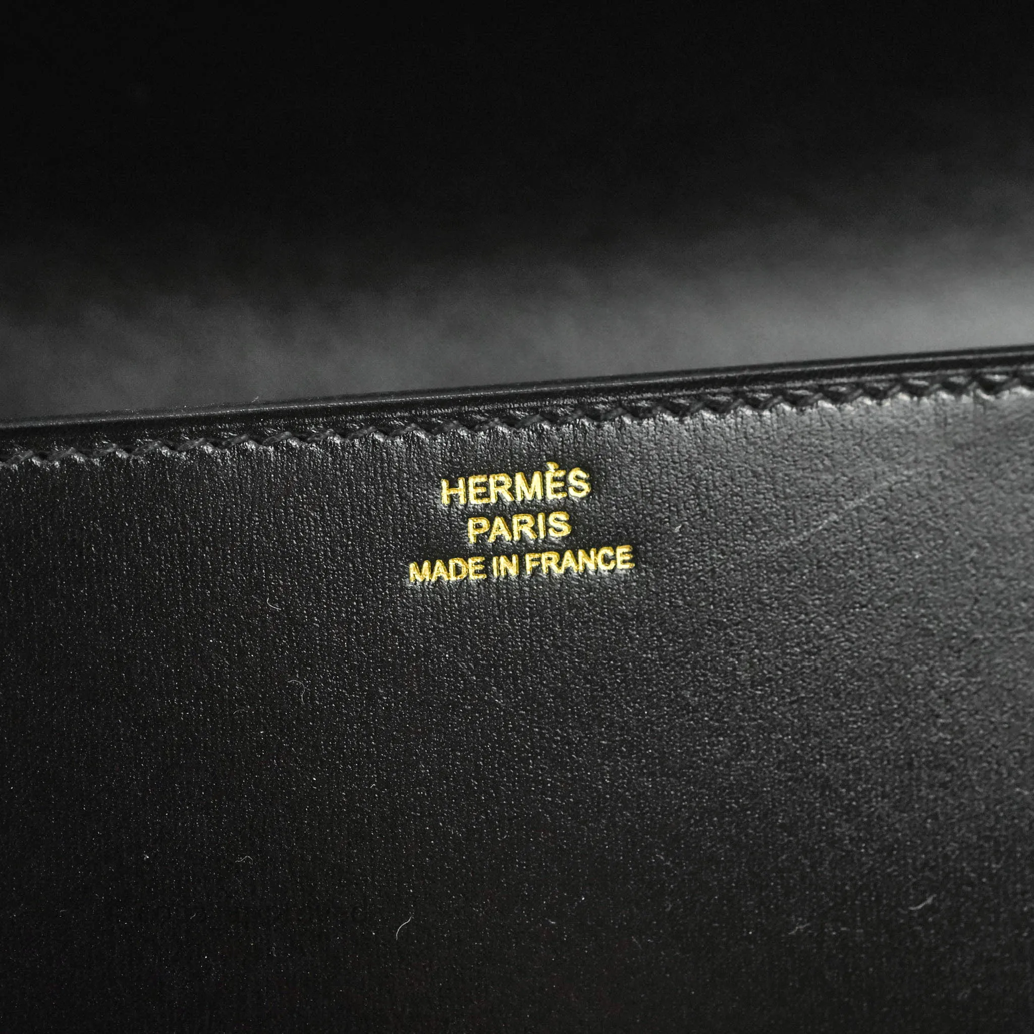 Hermes Medor 23 Clutch Black Box Leather Gold Hardware