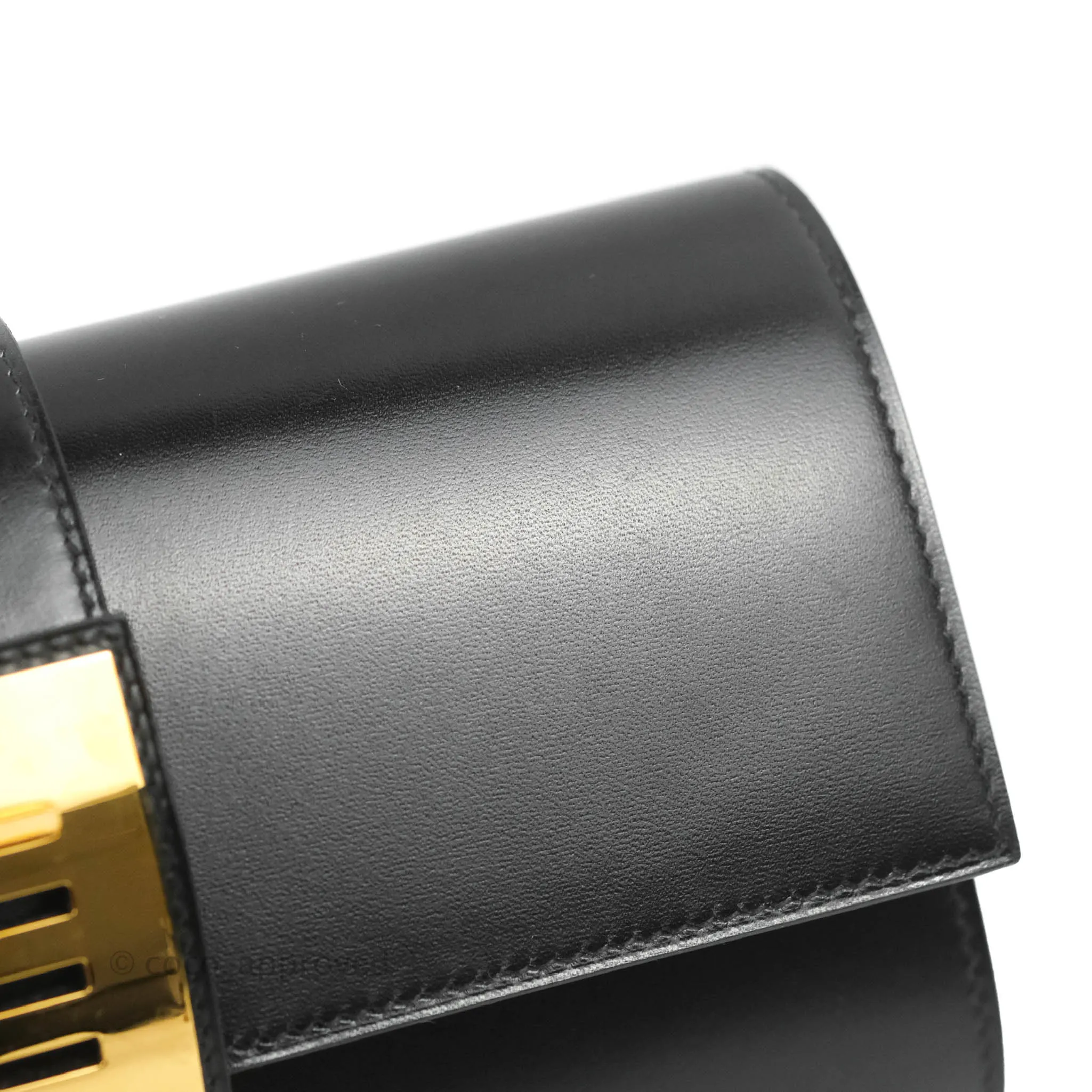 Hermes Medor 23 Clutch Black Box Leather Gold Hardware