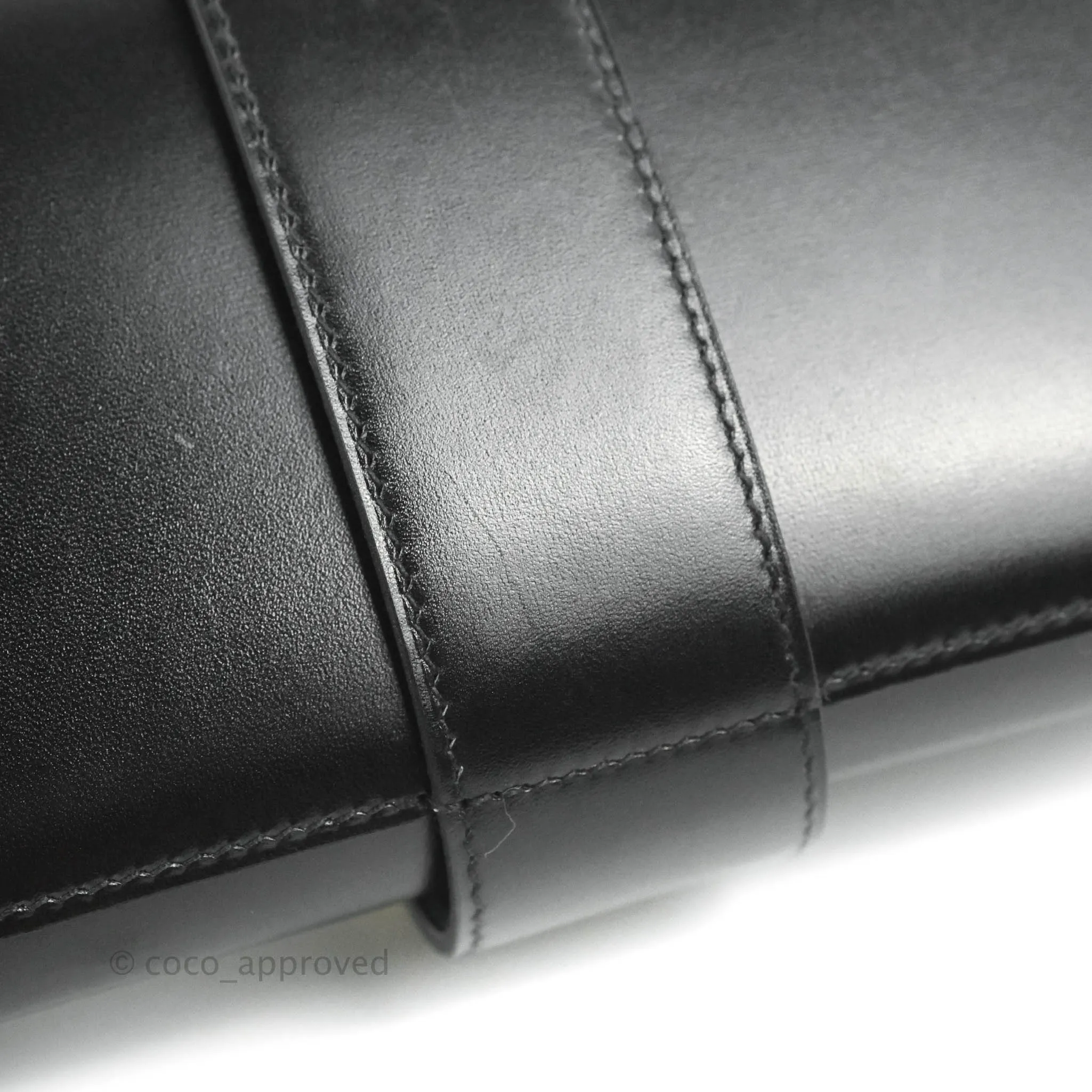 Hermes Medor 23 Clutch Black Box Leather Gold Hardware
