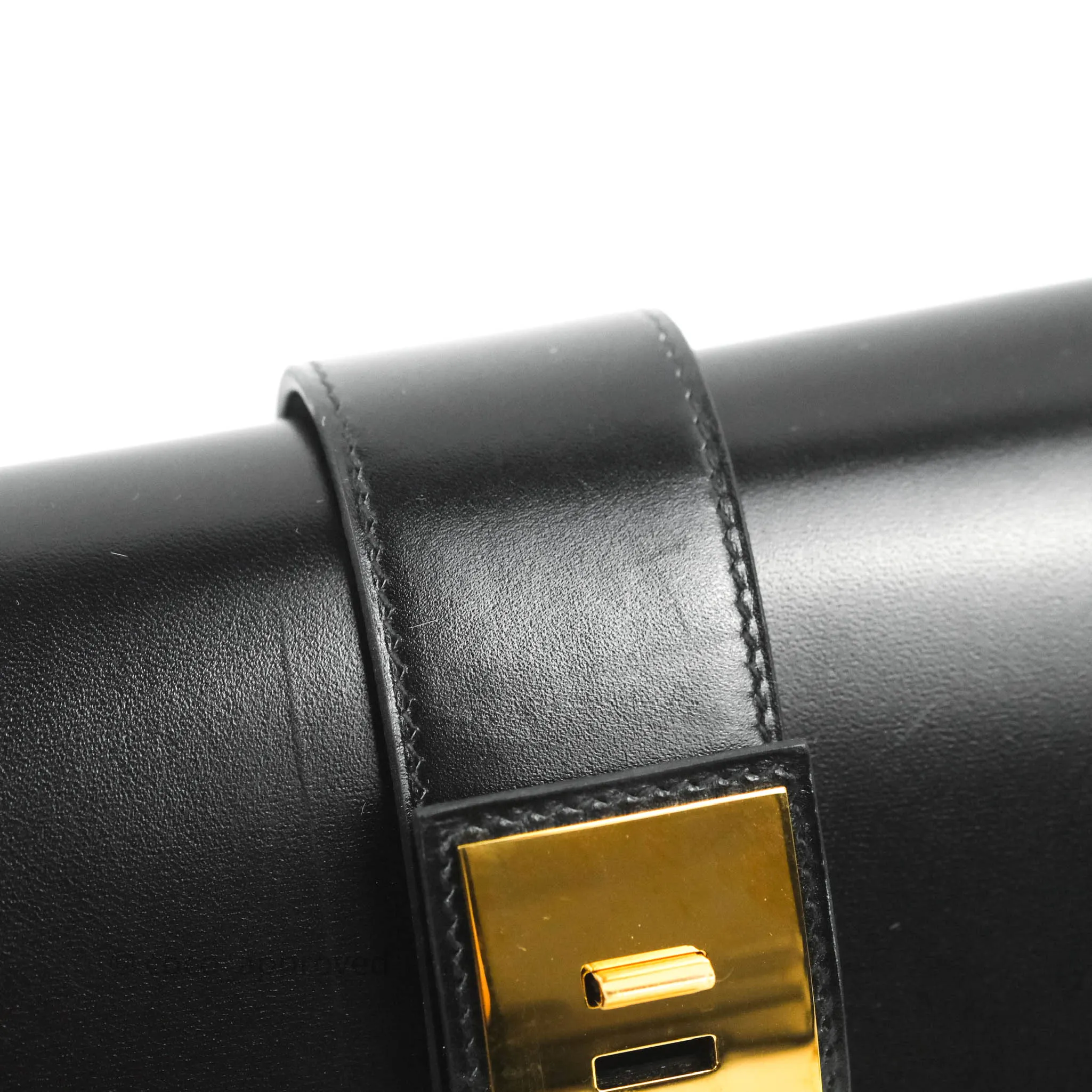 Hermes Medor 23 Clutch Black Box Leather Gold Hardware