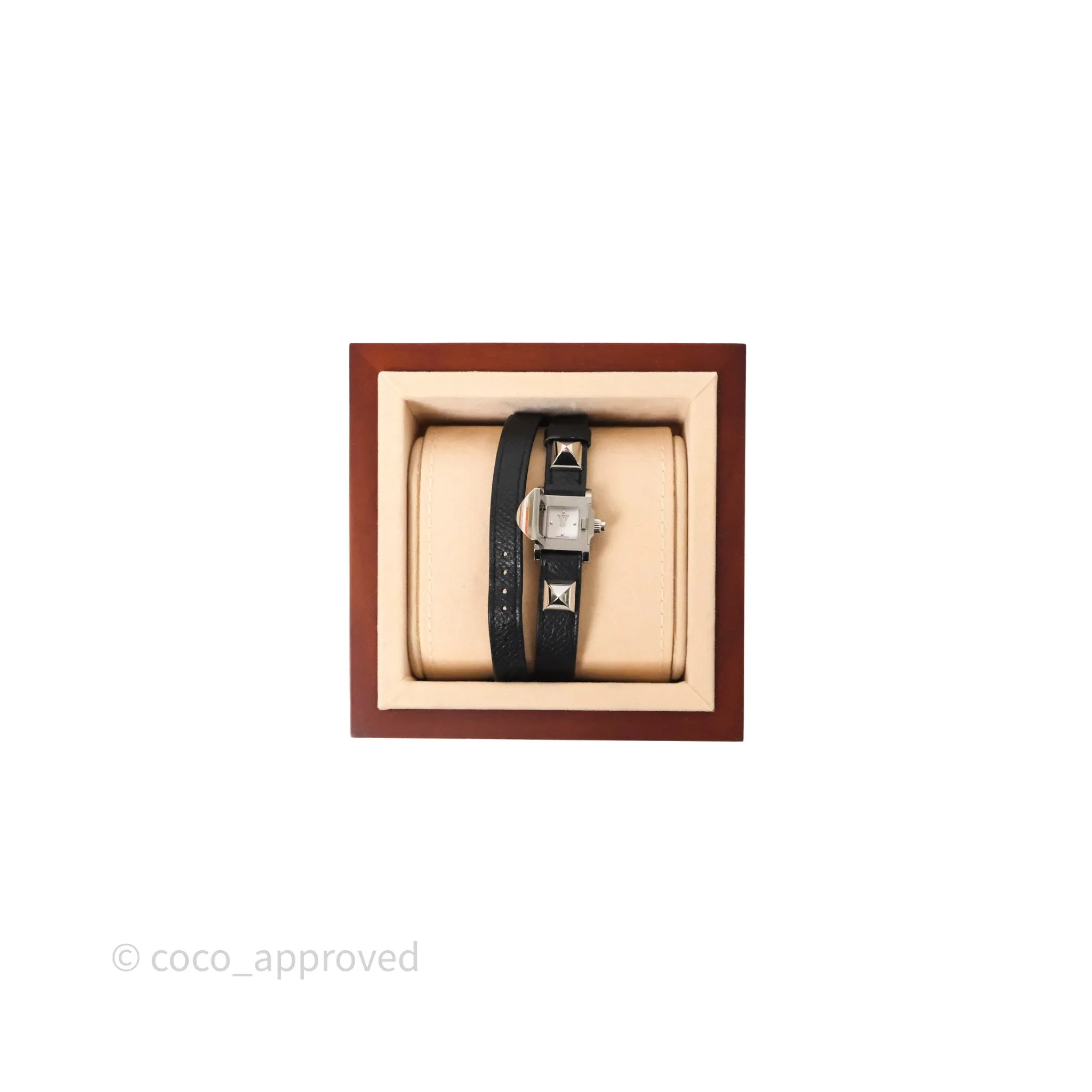 Hermes Medor Watch Mini Model Black Double Strap & Orange Strap