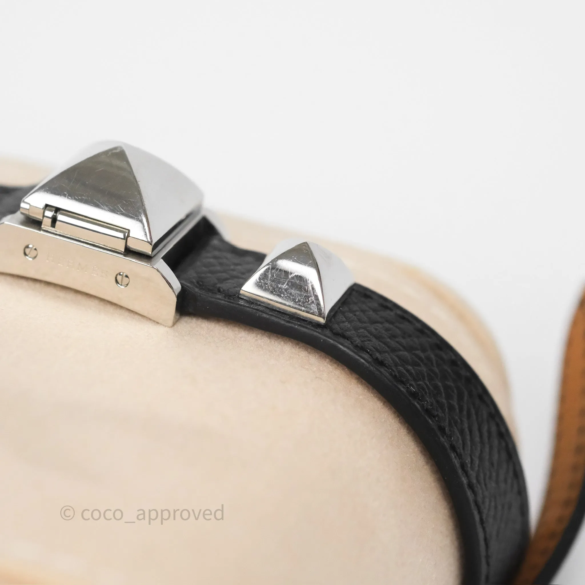 Hermes Medor Watch Mini Model Black Double Strap & Orange Strap