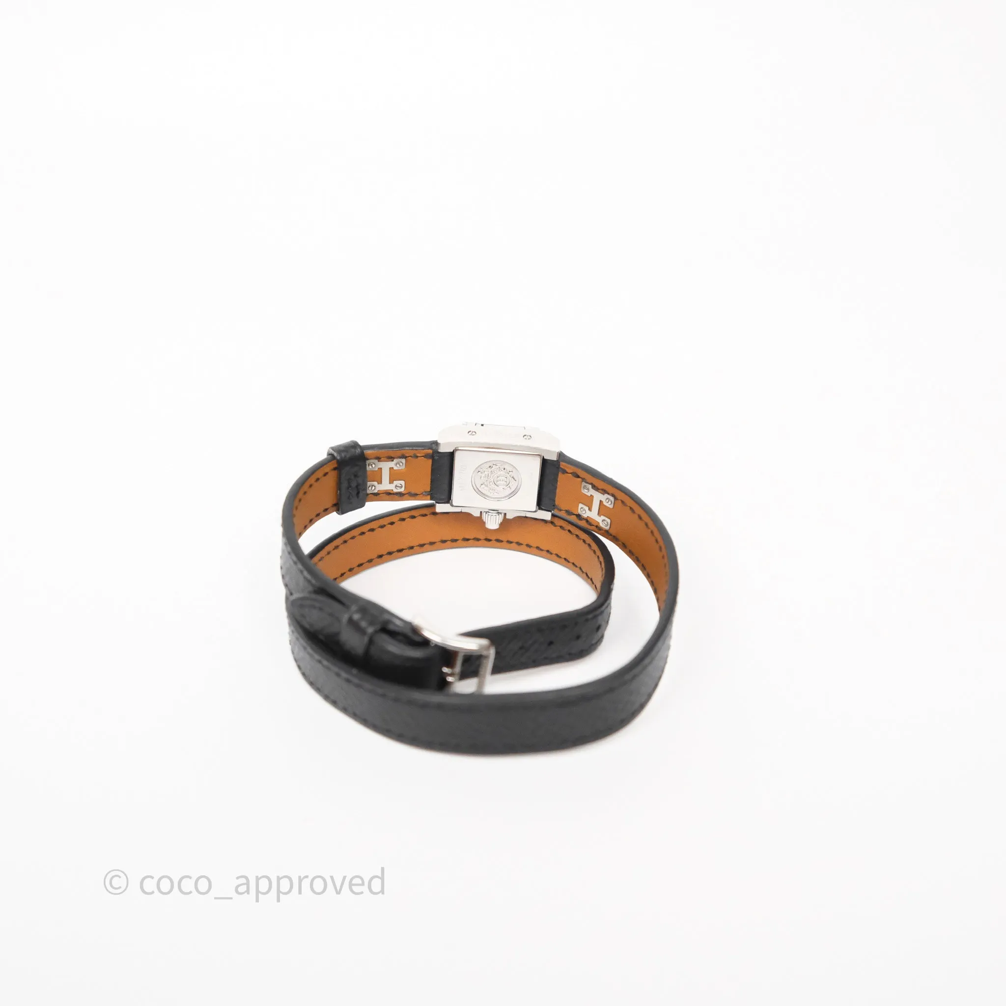 Hermes Medor Watch Mini Model Black Double Strap & Orange Strap