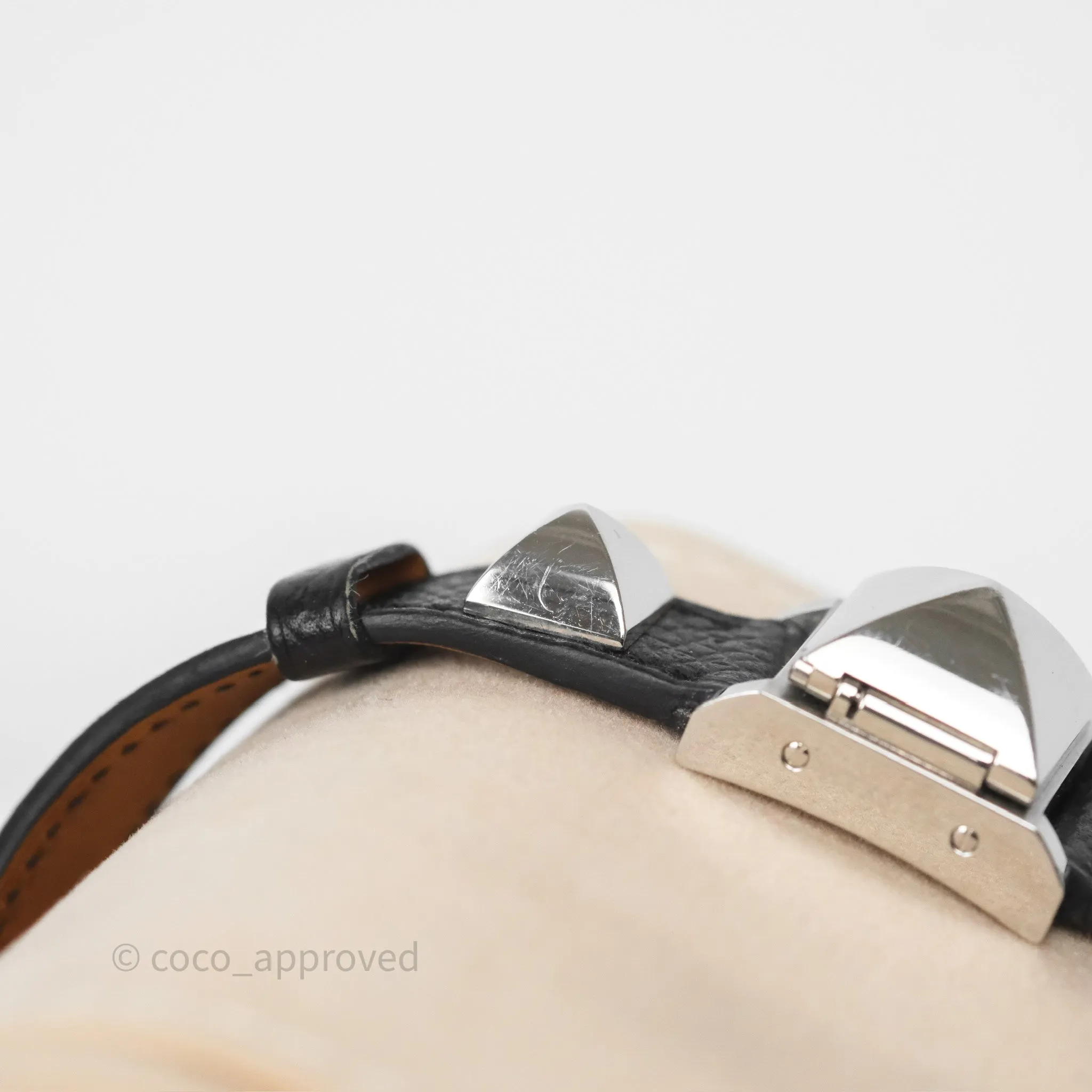 Hermes Medor Watch Mini Model Black Double Strap & Orange Strap