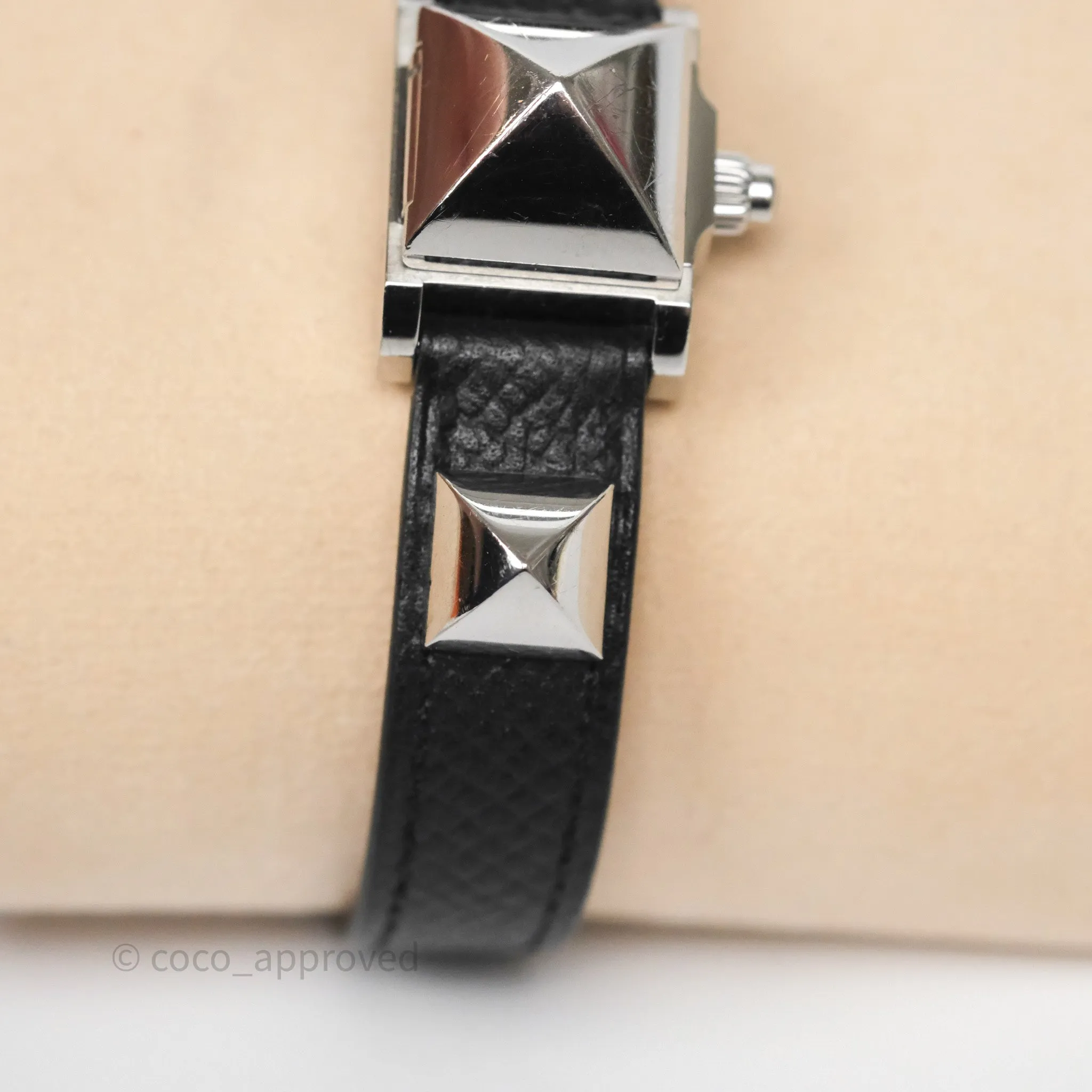 Hermes Medor Watch Mini Model Black Double Strap & Orange Strap