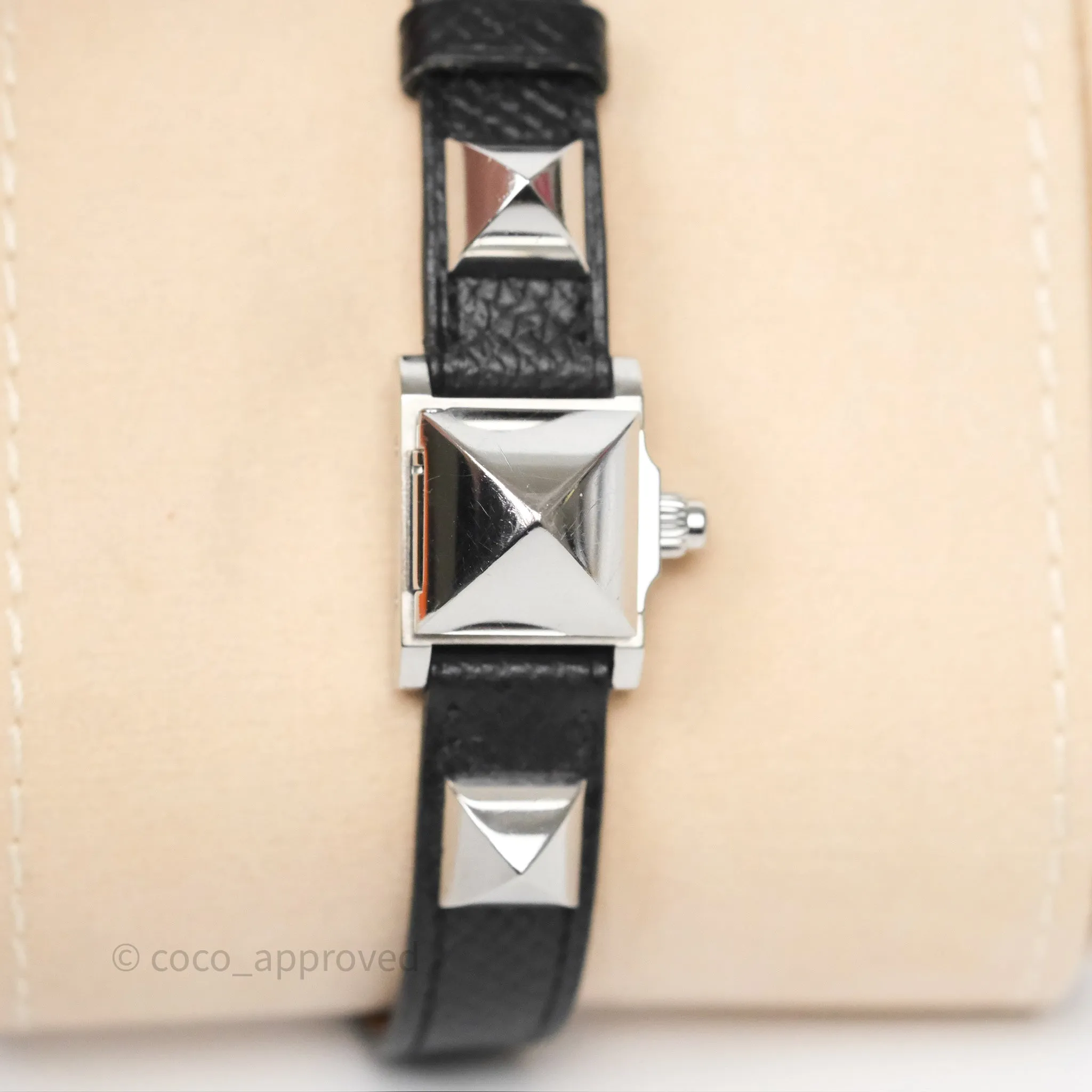 Hermes Medor Watch Mini Model Black Double Strap & Orange Strap