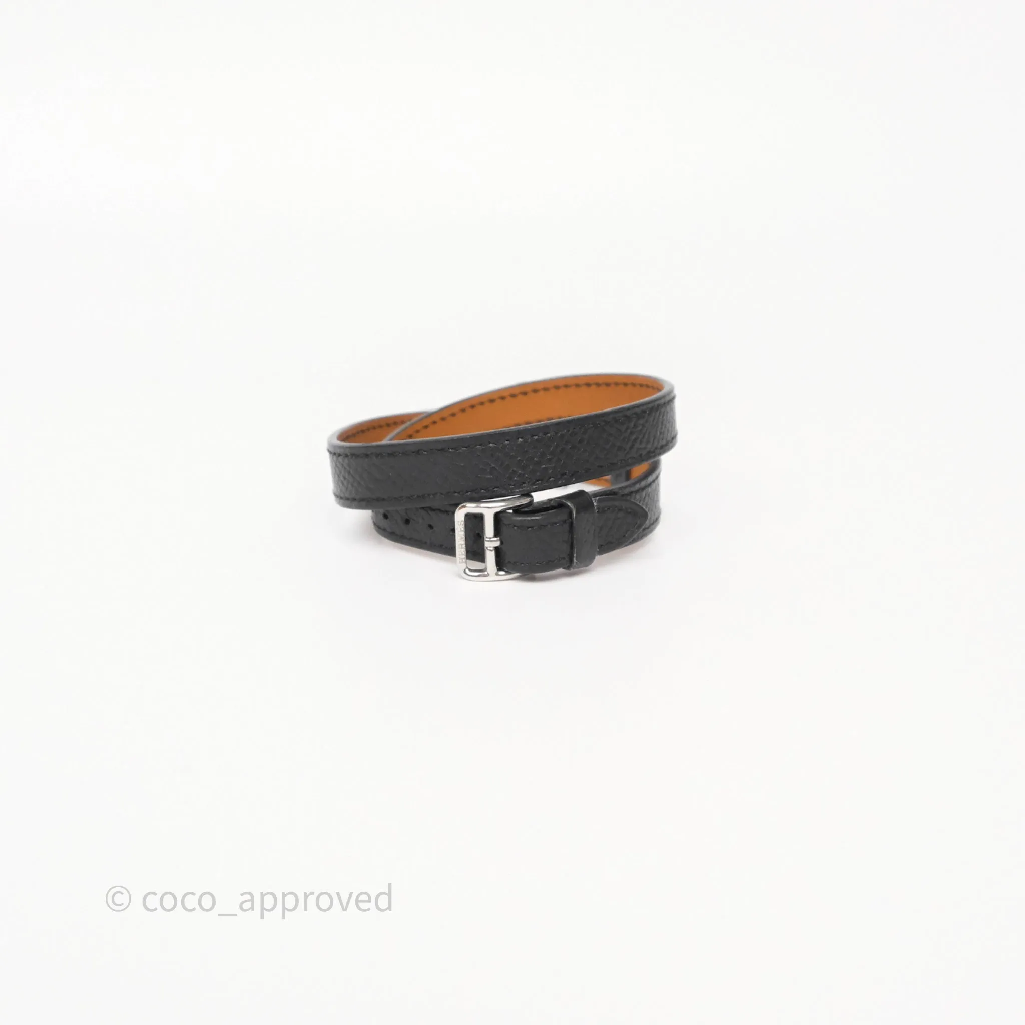 Hermes Medor Watch Mini Model Black Double Strap & Orange Strap