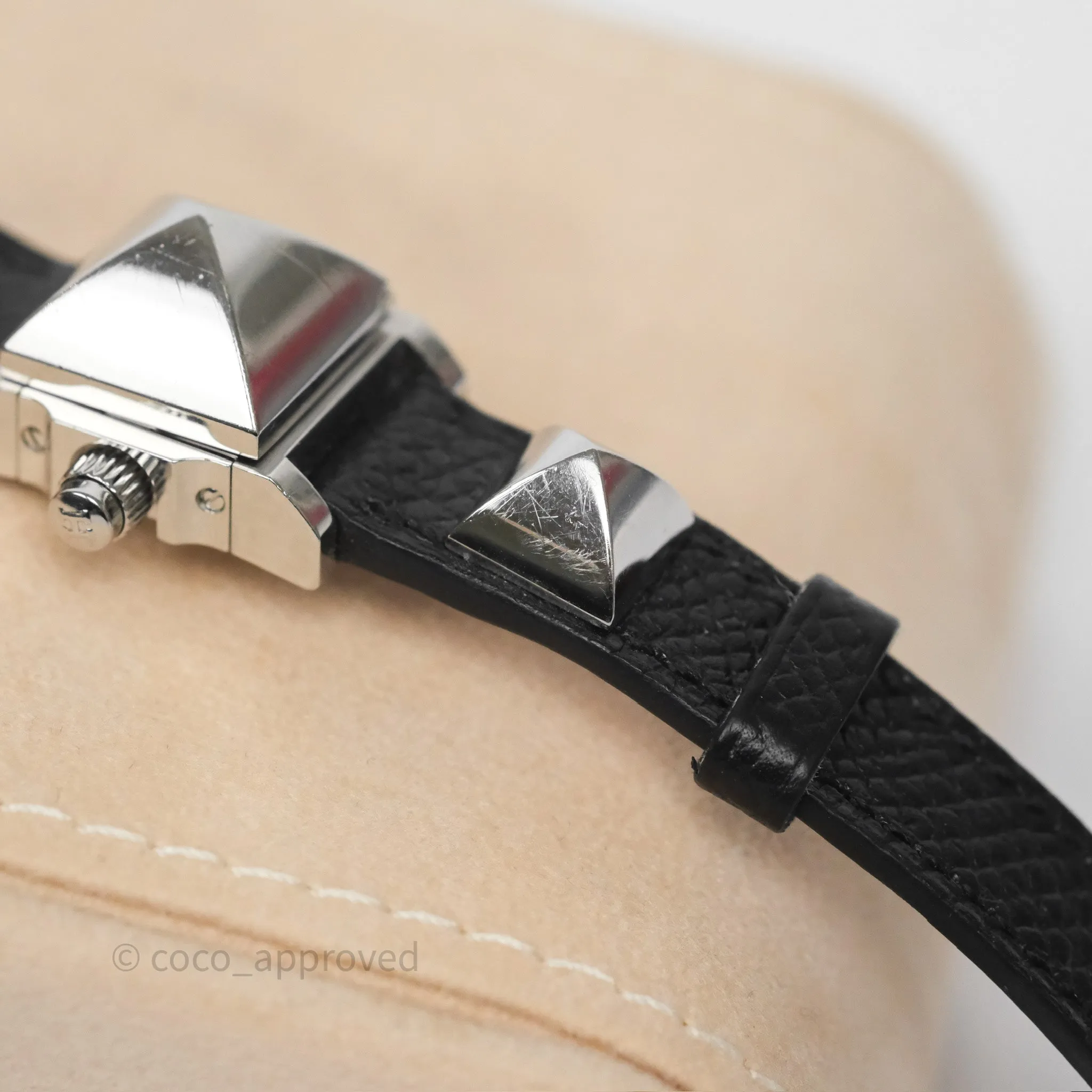 Hermes Medor Watch Mini Model Black Double Strap & Orange Strap
