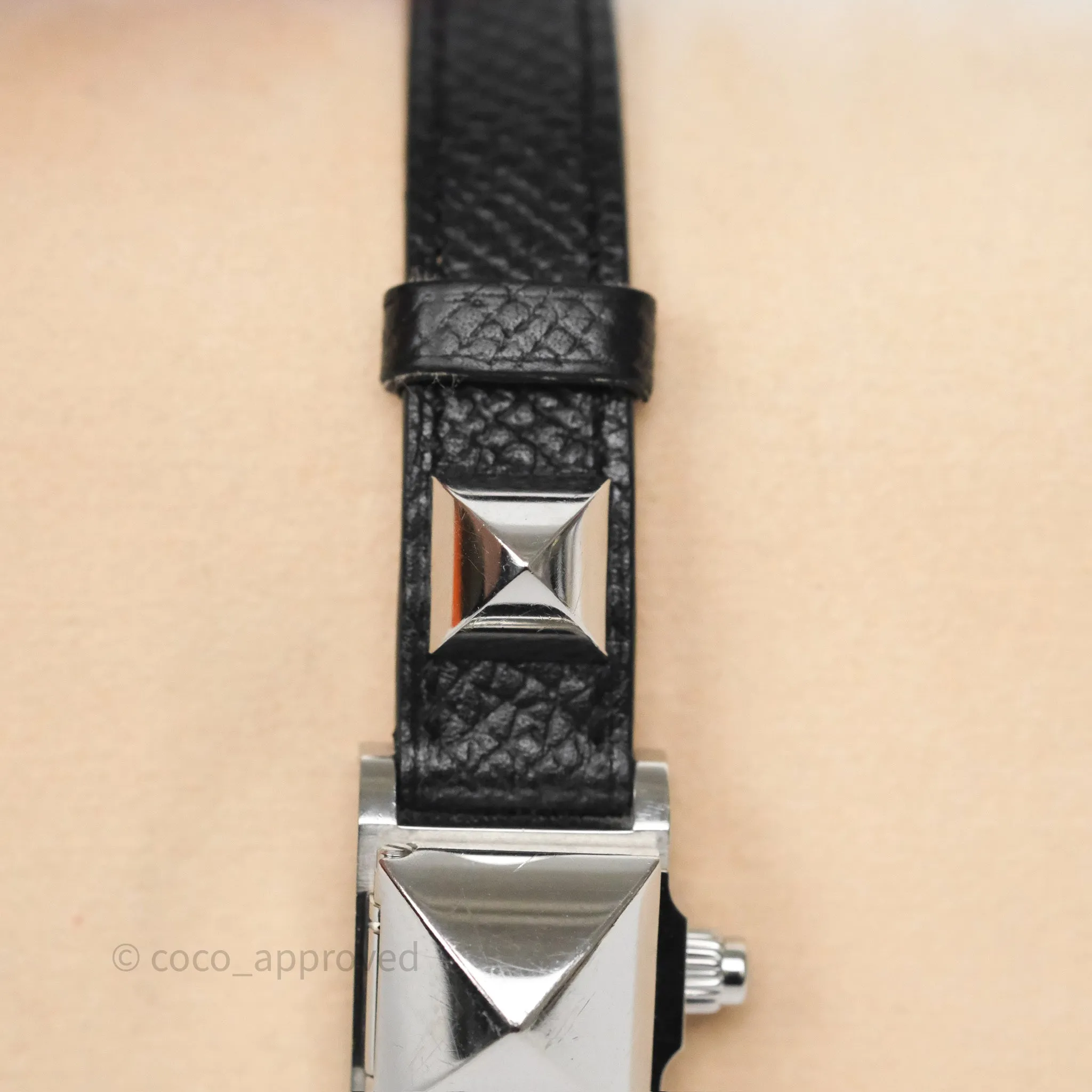 Hermes Medor Watch Mini Model Black Double Strap & Orange Strap