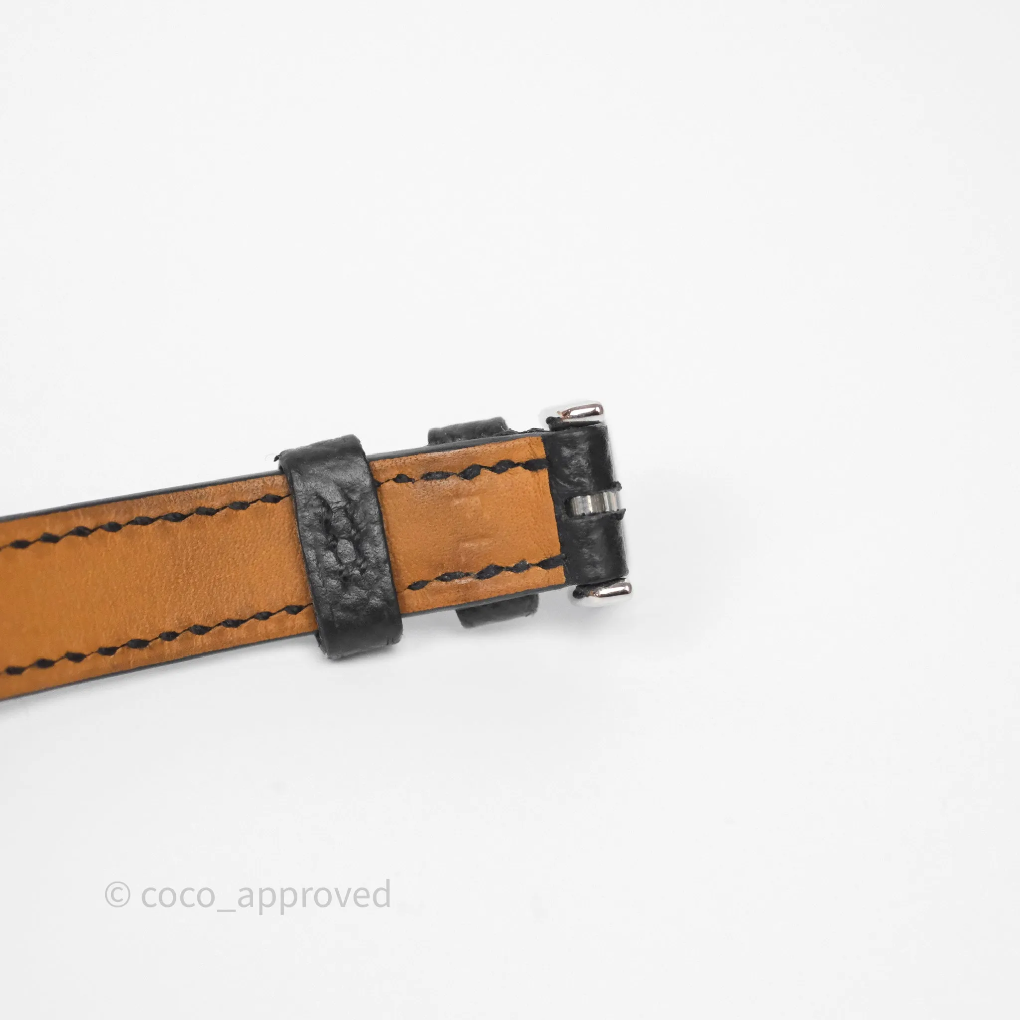 Hermes Medor Watch Mini Model Black Double Strap & Orange Strap