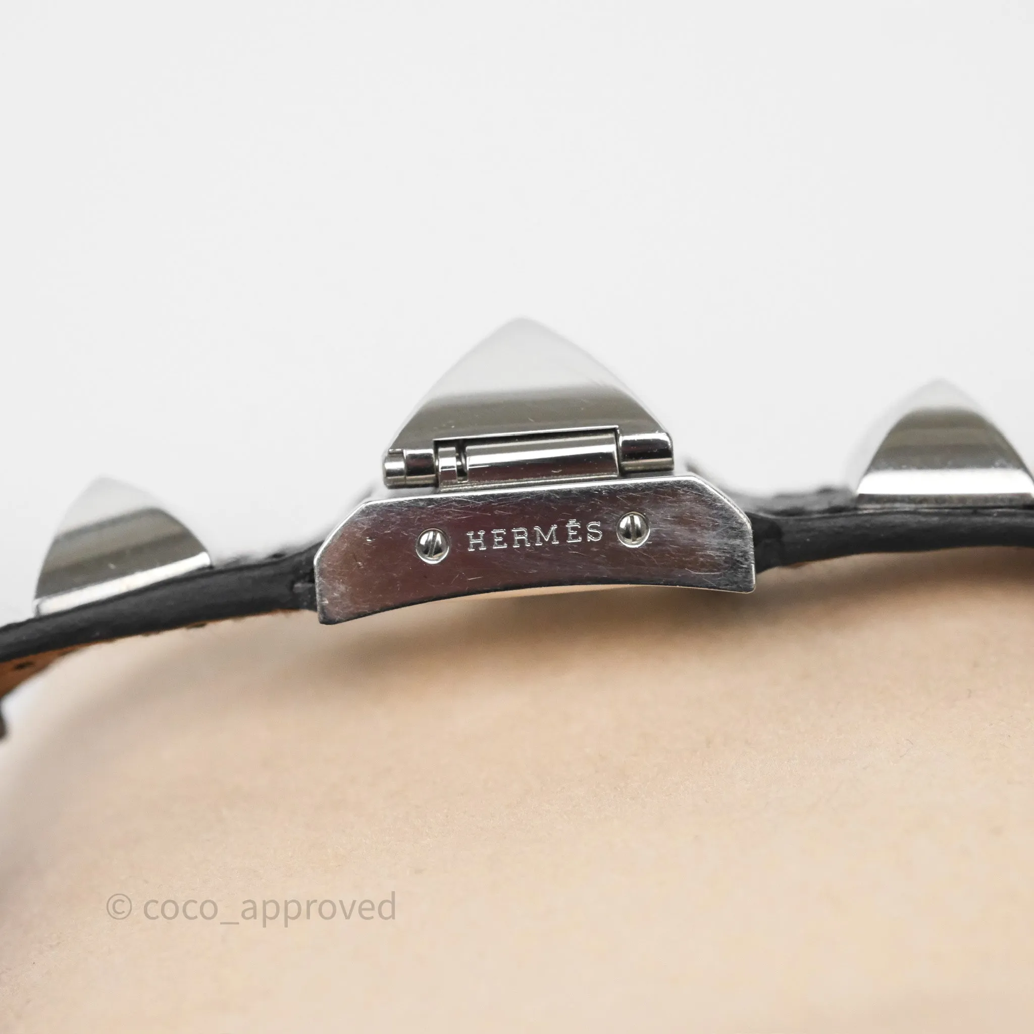 Hermes Medor Watch Mini Model Black Double Strap & Orange Strap