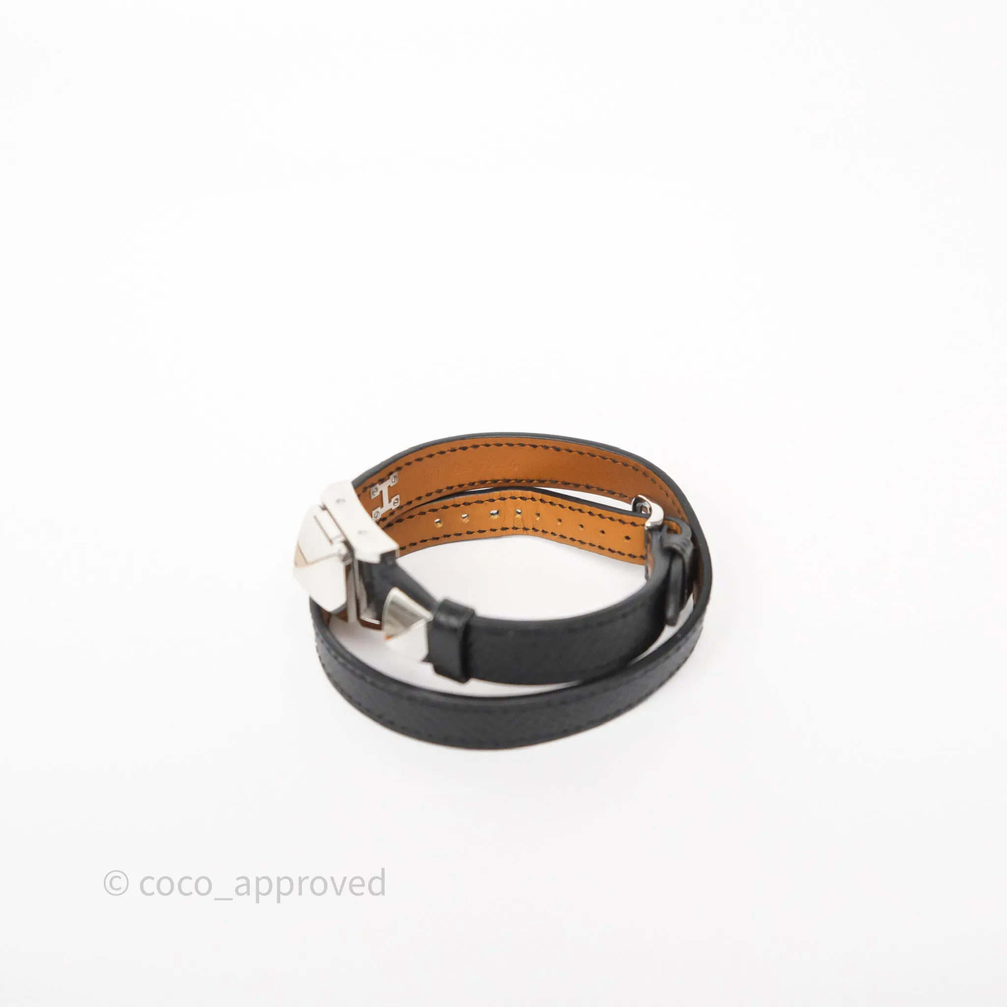 Hermes Medor Watch Mini Model Black Double Strap & Orange Strap