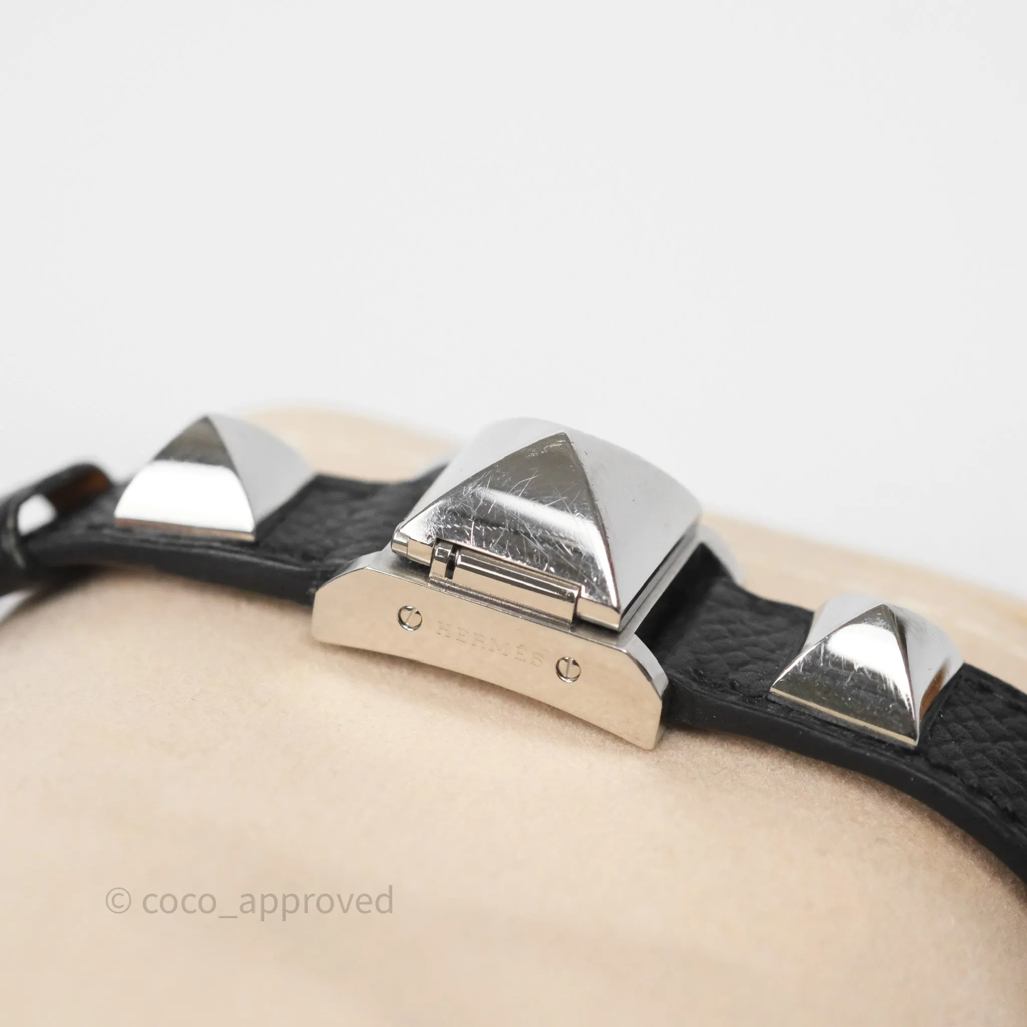 Hermes Medor Watch Mini Model Black Double Strap & Orange Strap