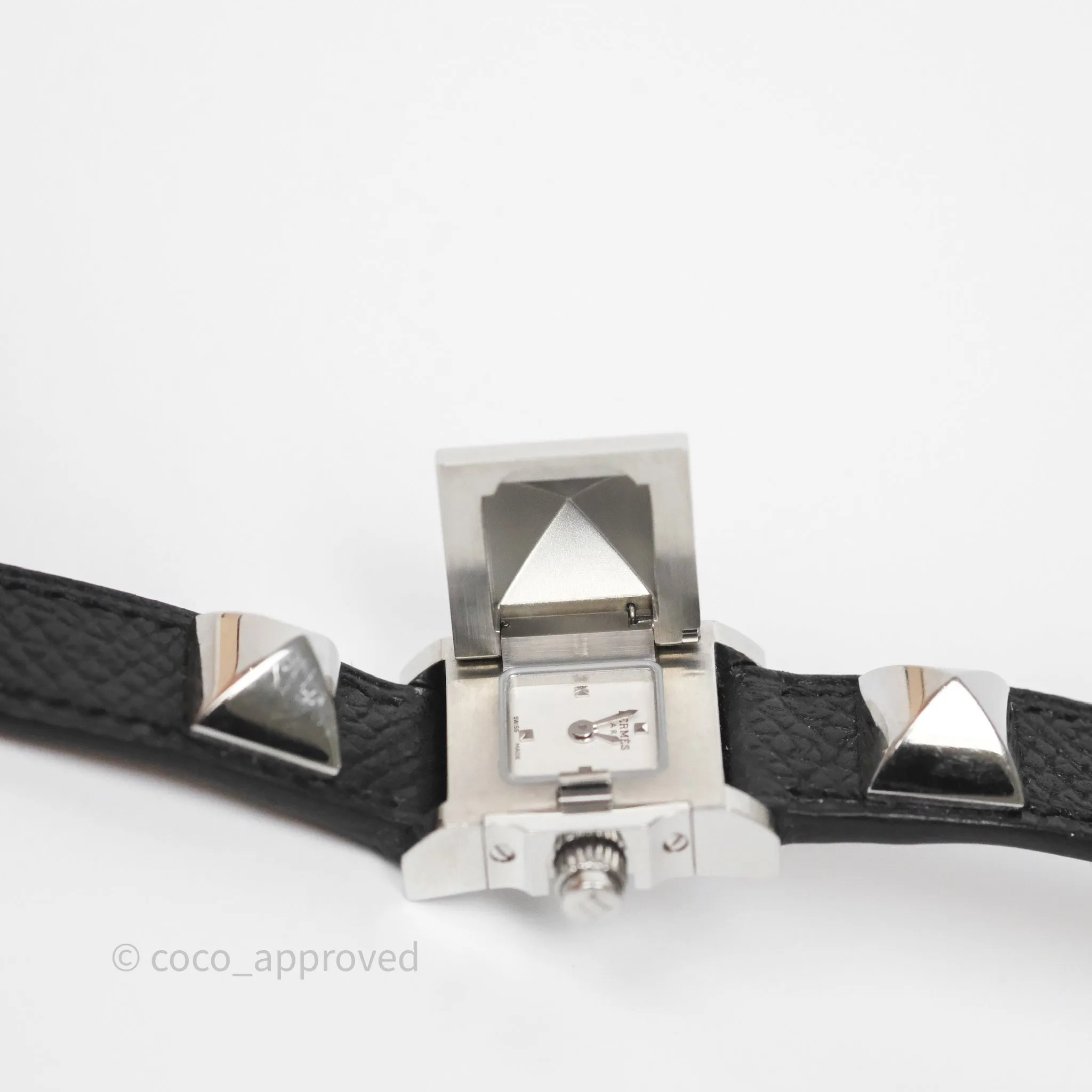 Hermes Medor Watch Mini Model Black Double Strap & Orange Strap
