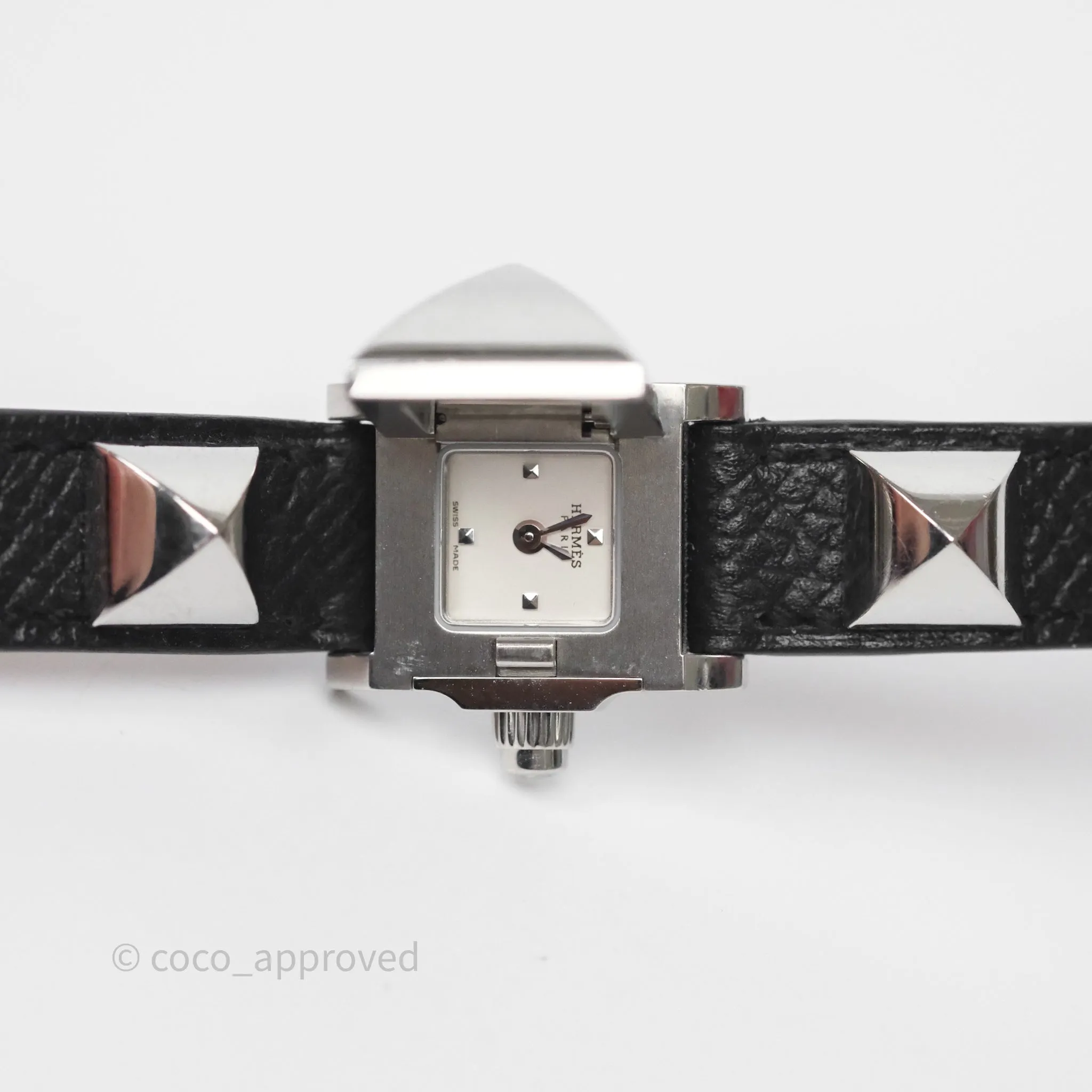Hermes Medor Watch Mini Model Black Double Strap & Orange Strap