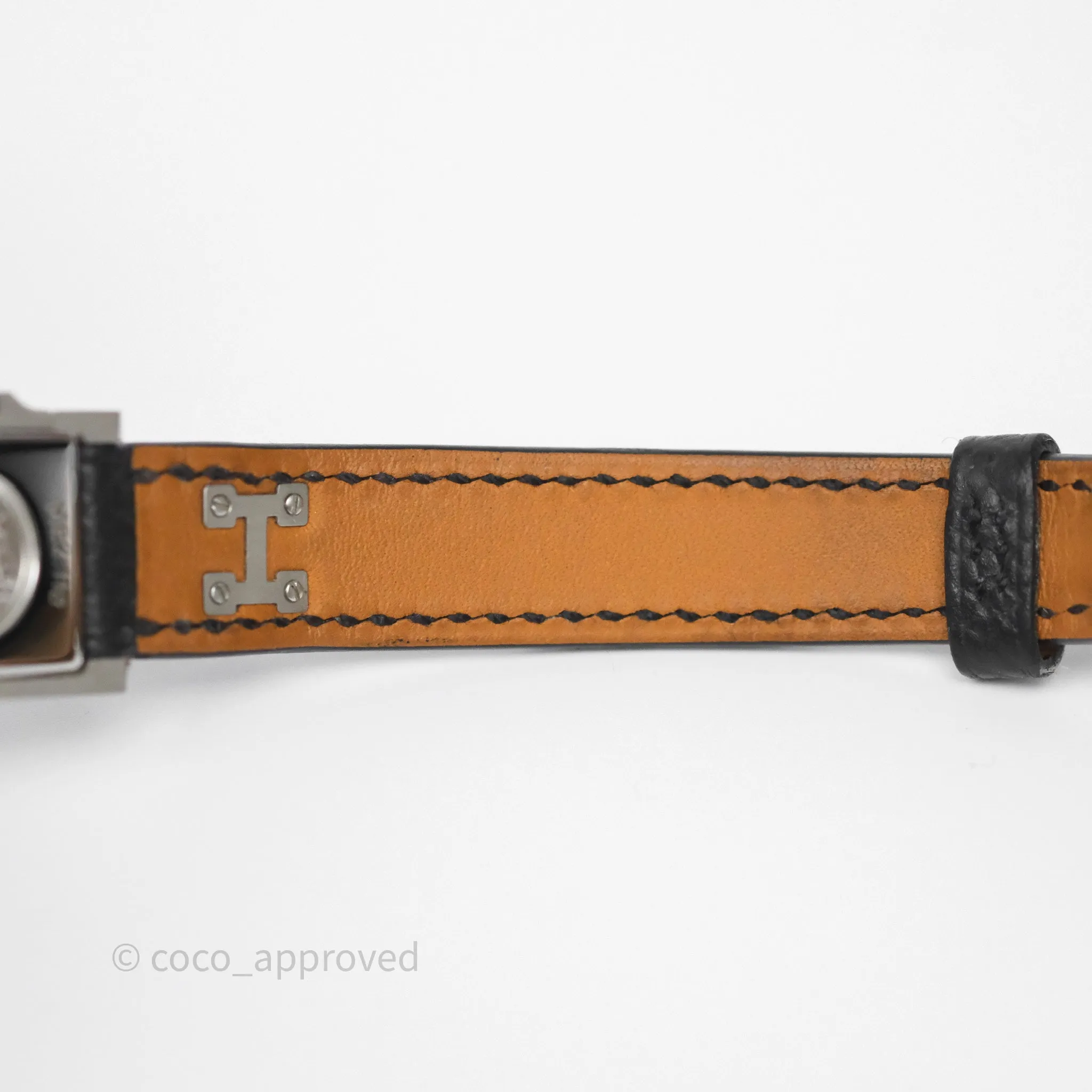 Hermes Medor Watch Mini Model Black Double Strap & Orange Strap