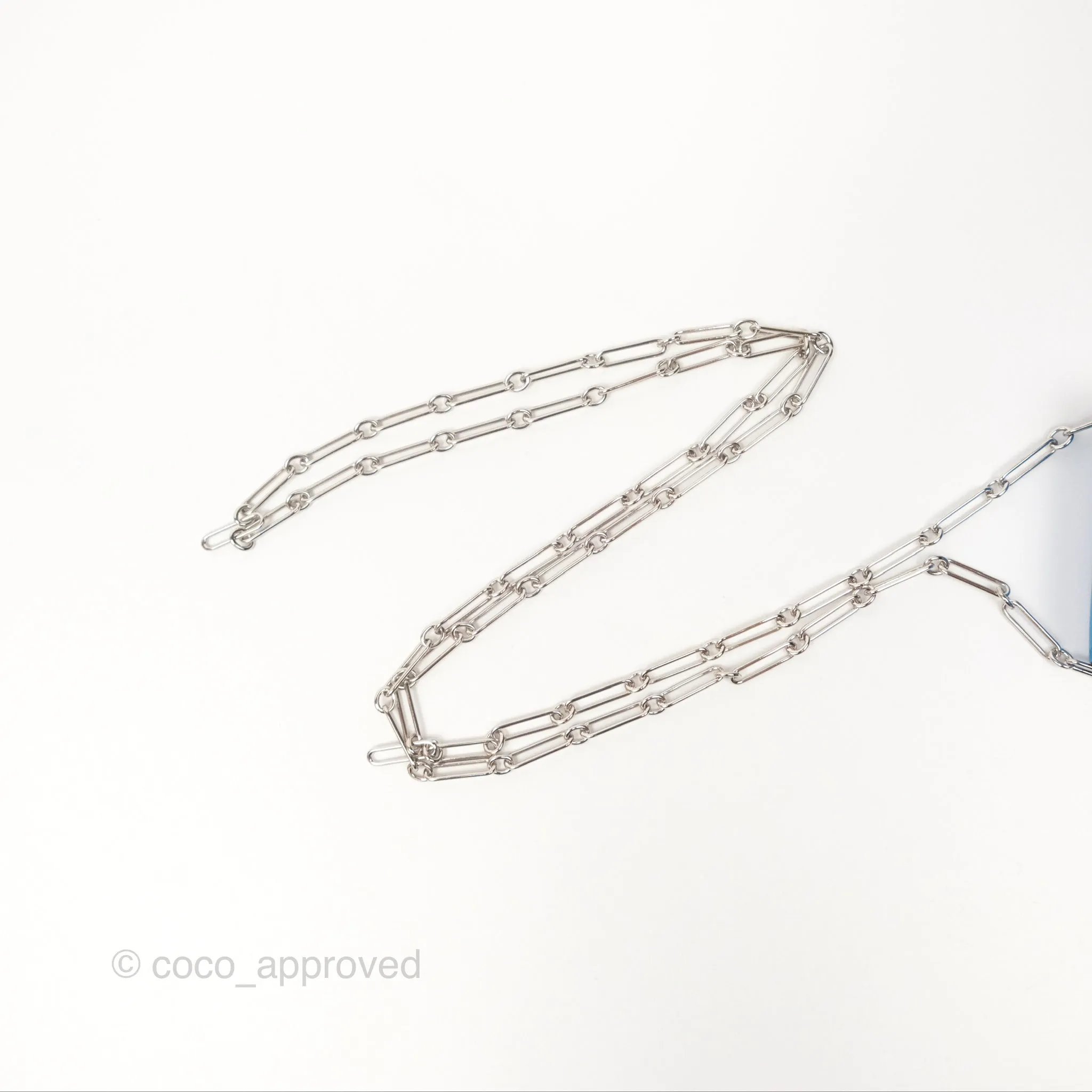 Hermes Micro Paperclip Chain Bag Blue