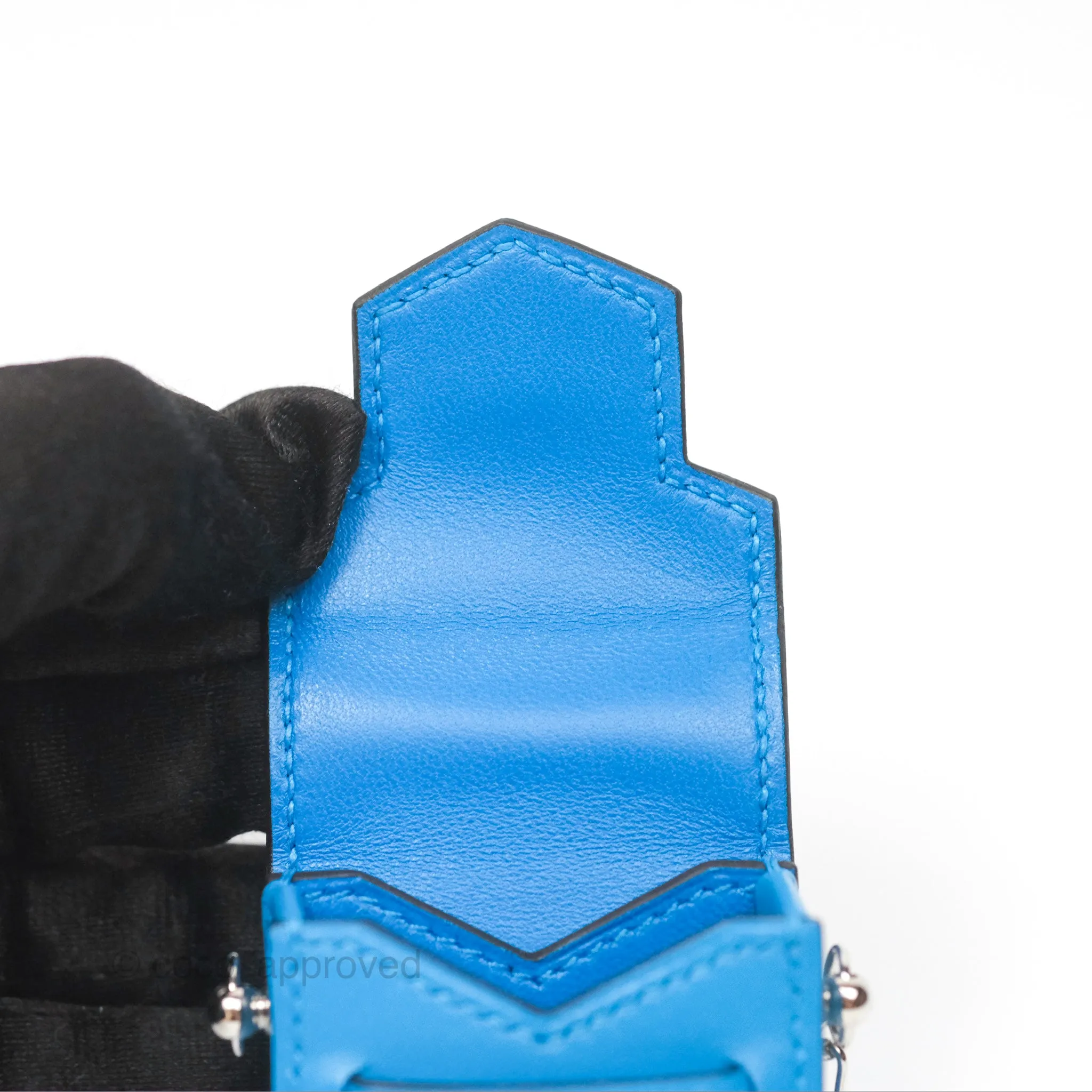 Hermes Micro Paperclip Chain Bag Blue