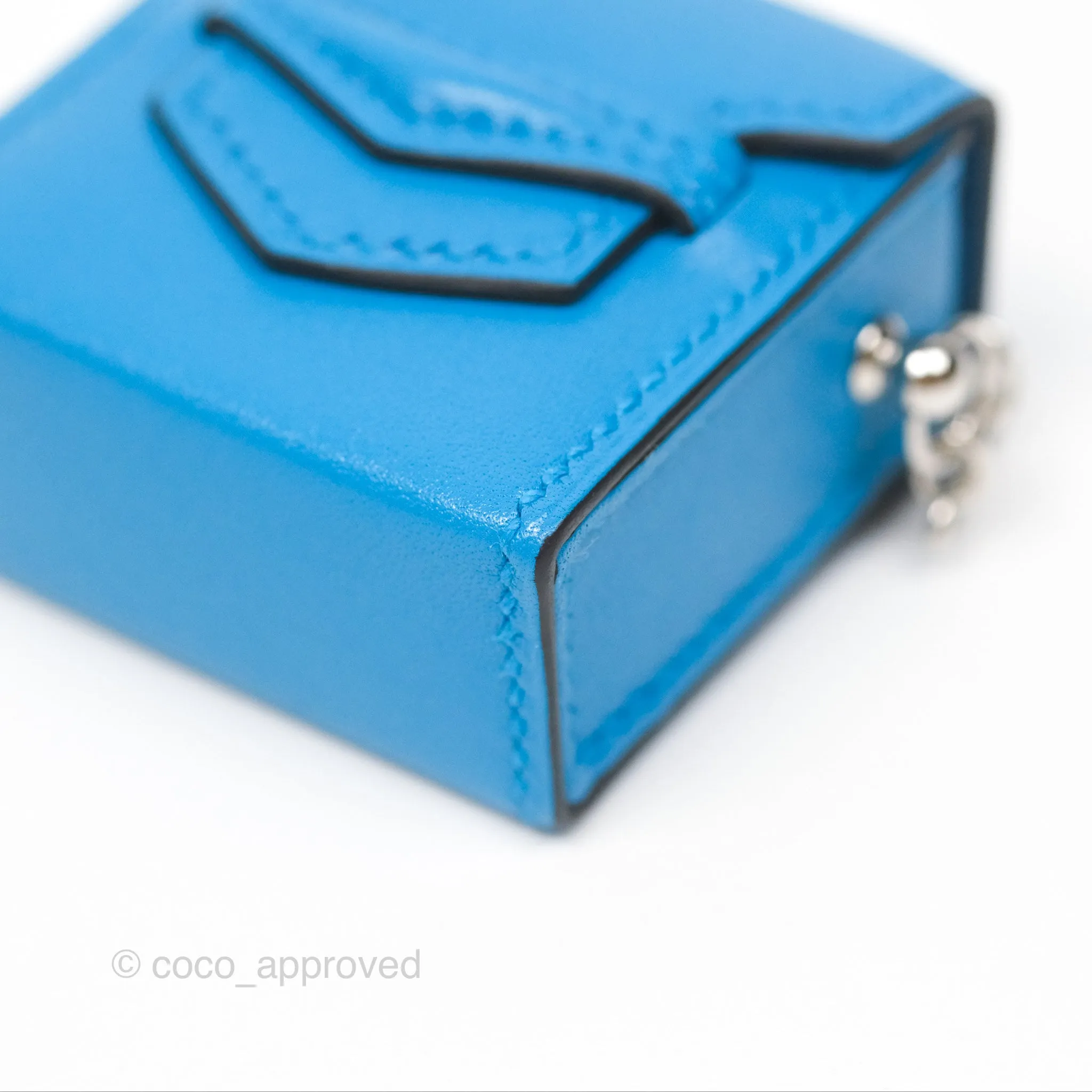 Hermes Micro Paperclip Chain Bag Blue