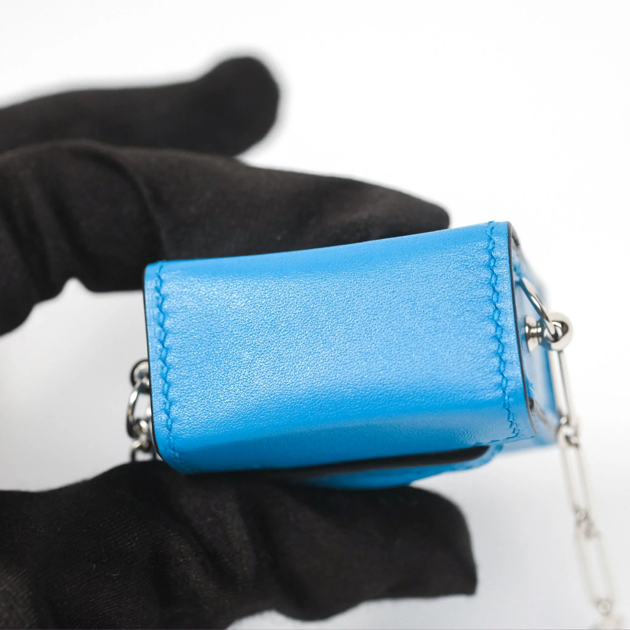 Hermes Micro Paperclip Chain Bag Blue