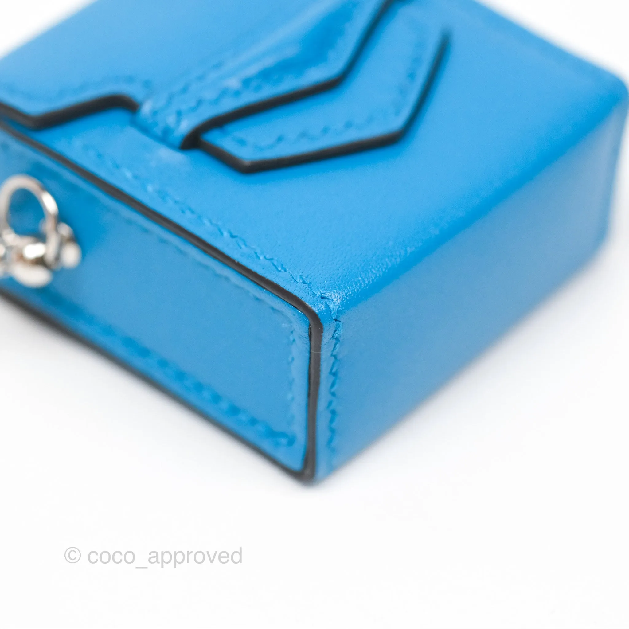 Hermes Micro Paperclip Chain Bag Blue