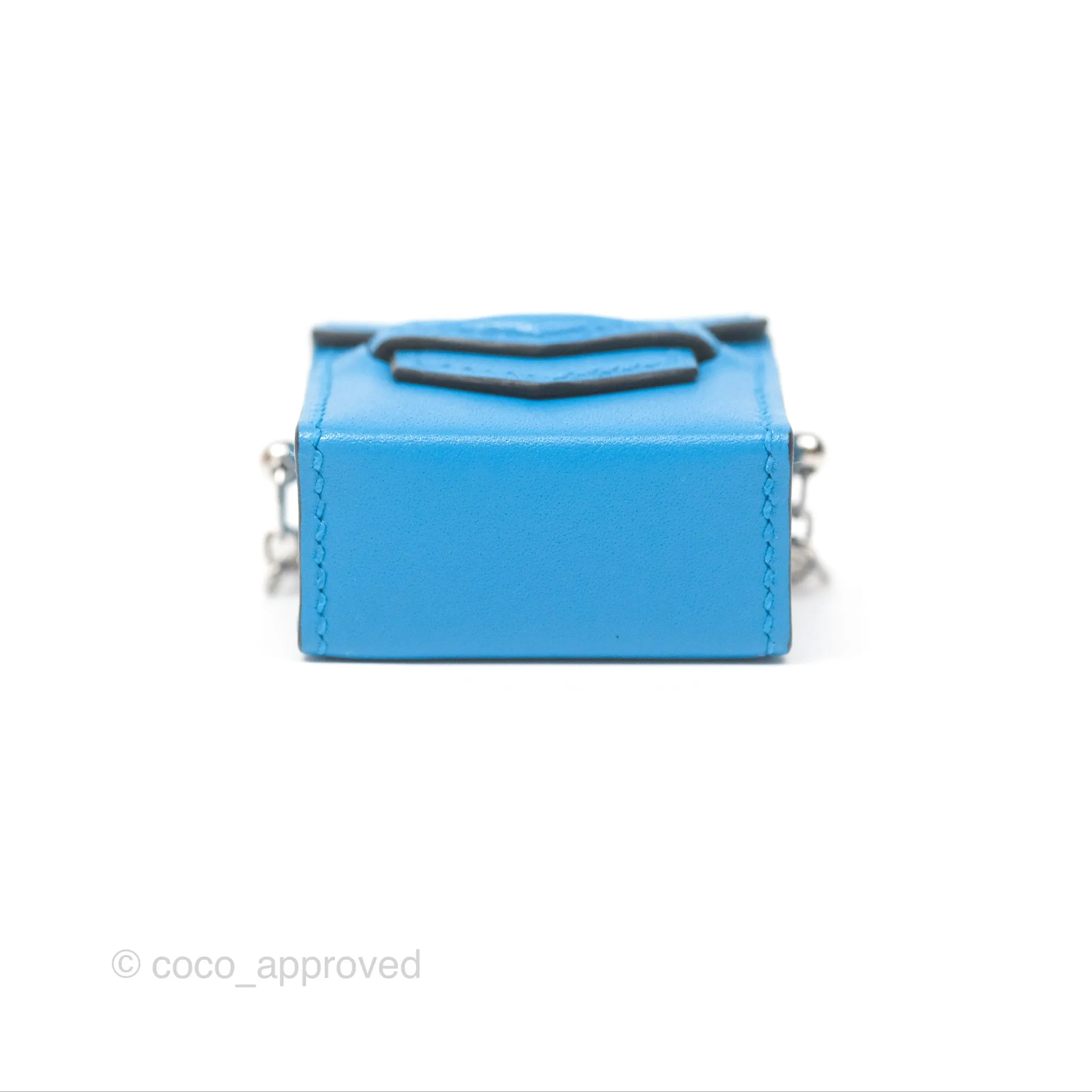 Hermes Micro Paperclip Chain Bag Blue