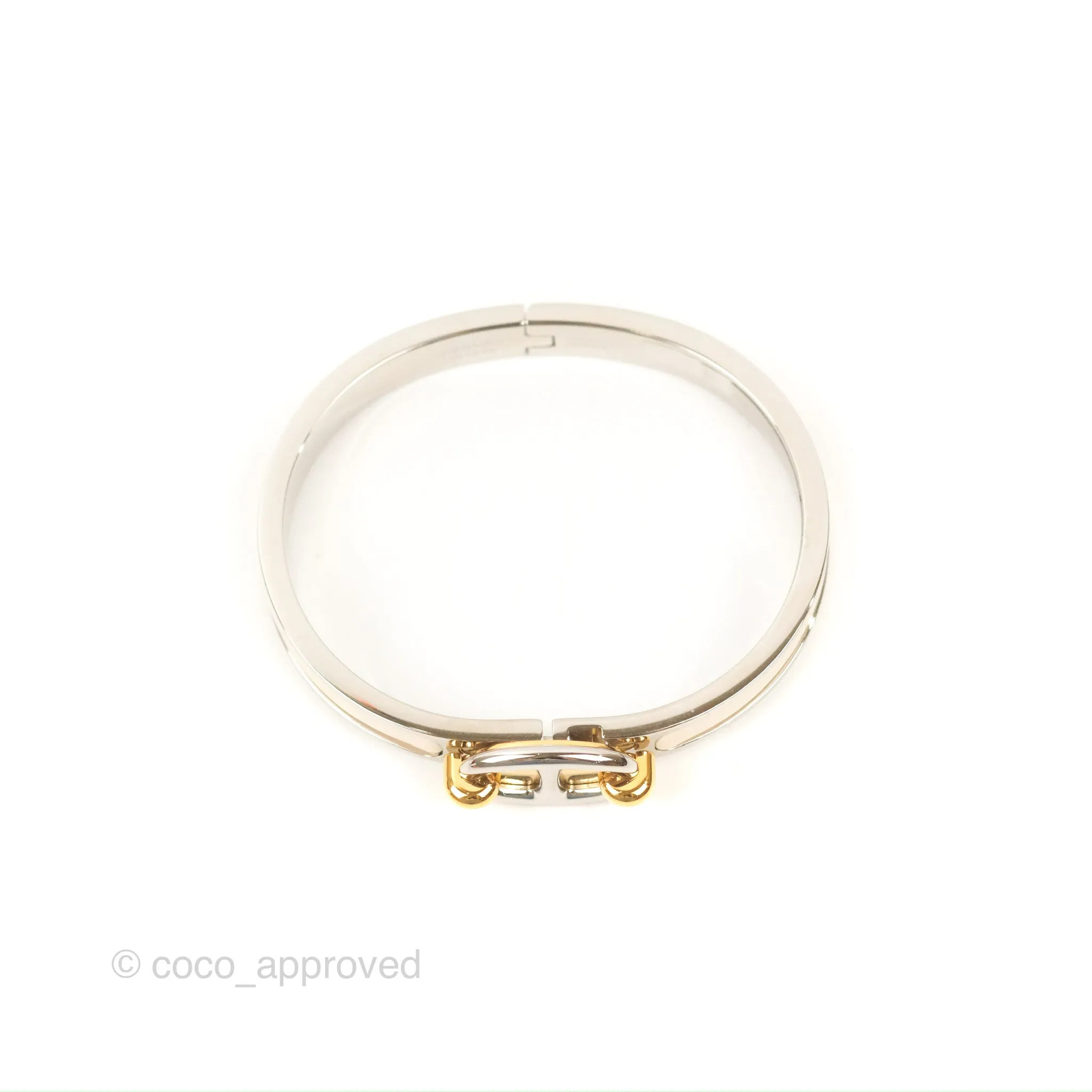Hermes Mini Clic Chaine d'Ancre Bracelet Creme Palladium Hardware