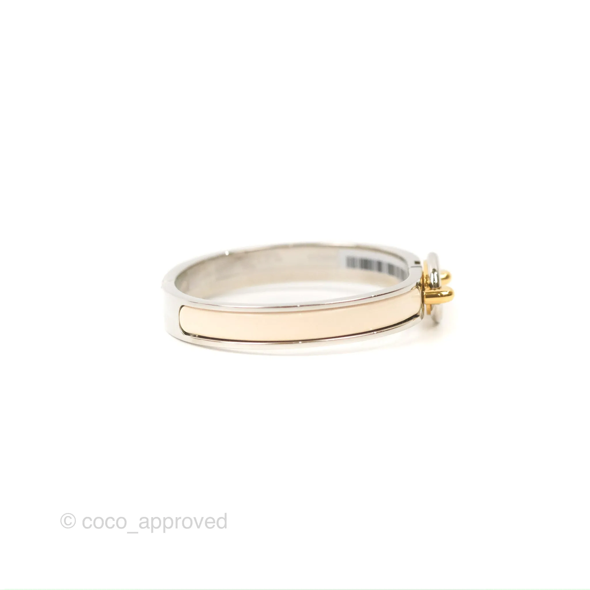 Hermes Mini Clic Chaine d'Ancre Bracelet Creme Palladium Hardware