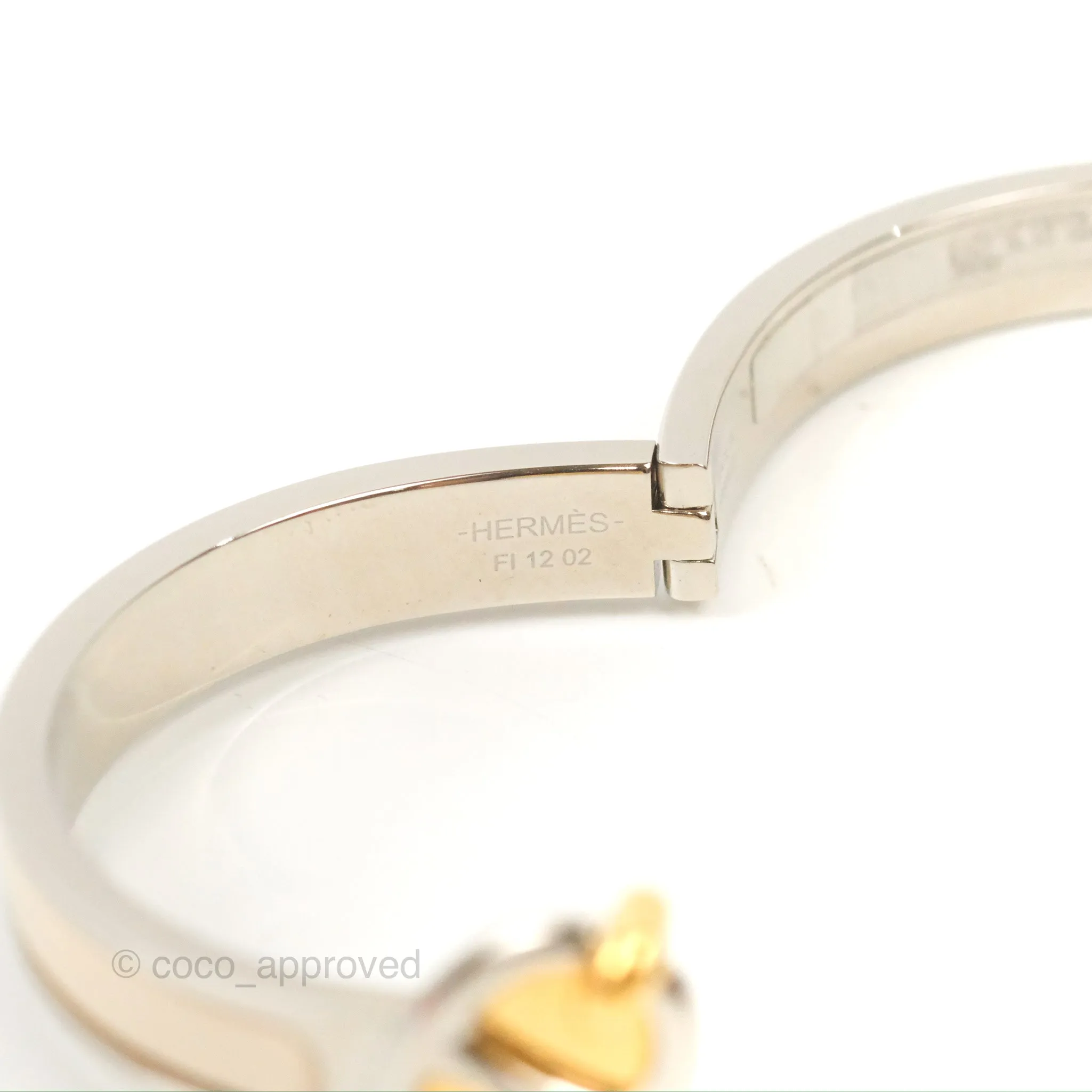 Hermes Mini Clic Chaine d'Ancre Bracelet Creme Palladium Hardware