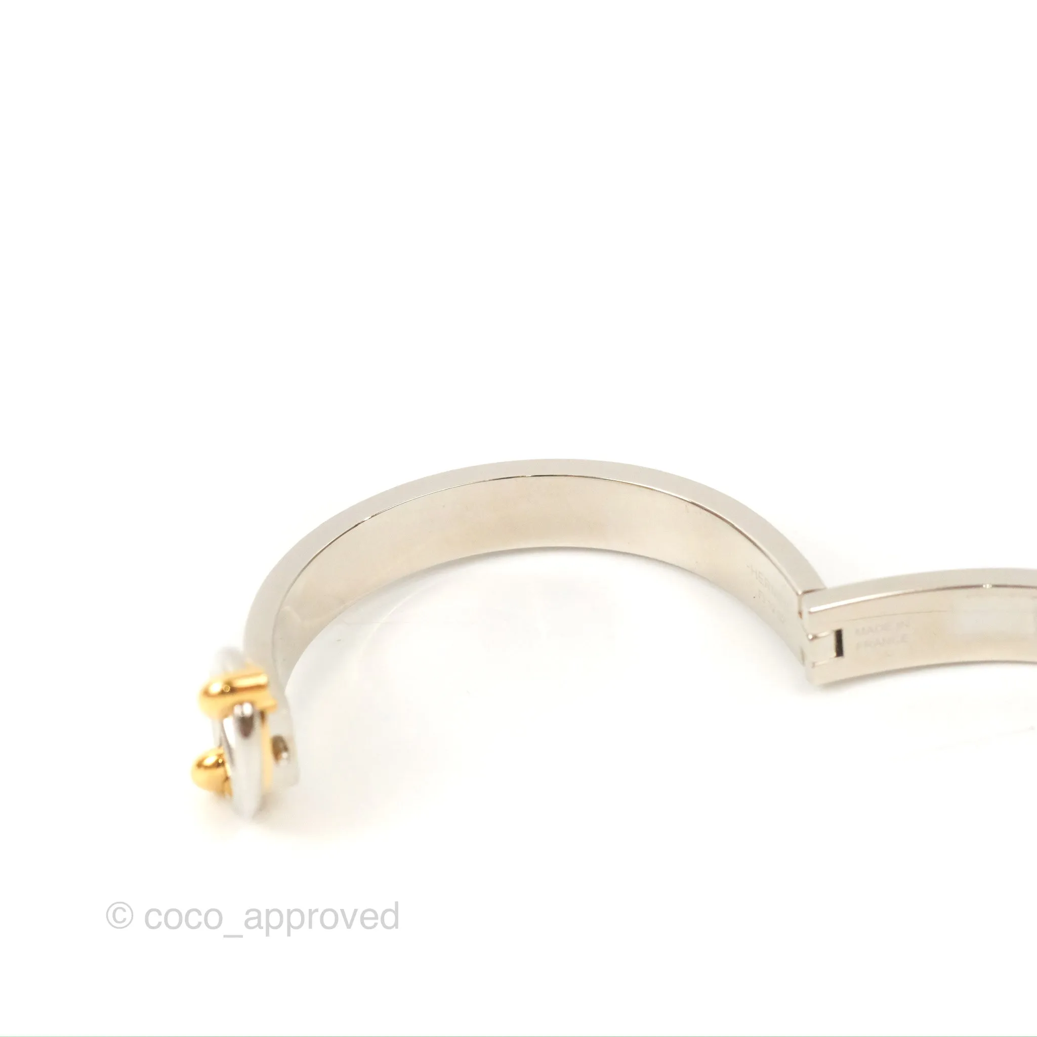 Hermes Mini Clic Chaine d'Ancre Bracelet Creme Palladium Hardware