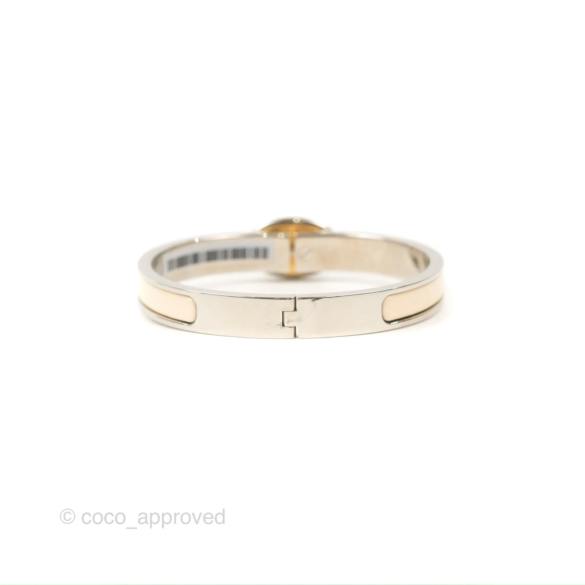 Hermes Mini Clic Chaine d'Ancre Bracelet Creme Palladium Hardware