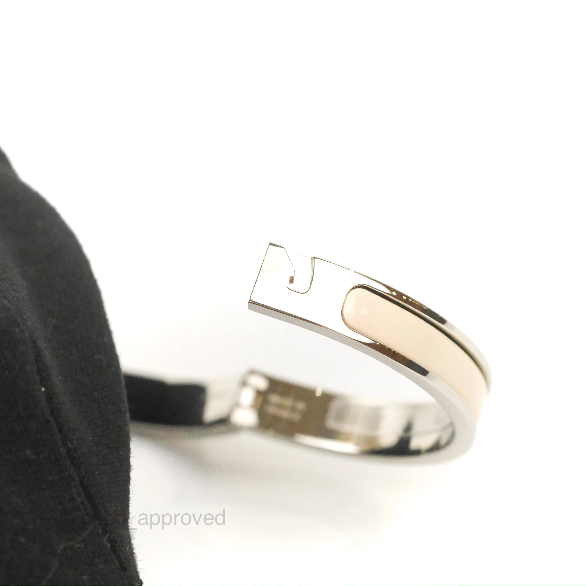 Hermes Mini Clic Chaine d'Ancre Bracelet Creme Palladium Hardware