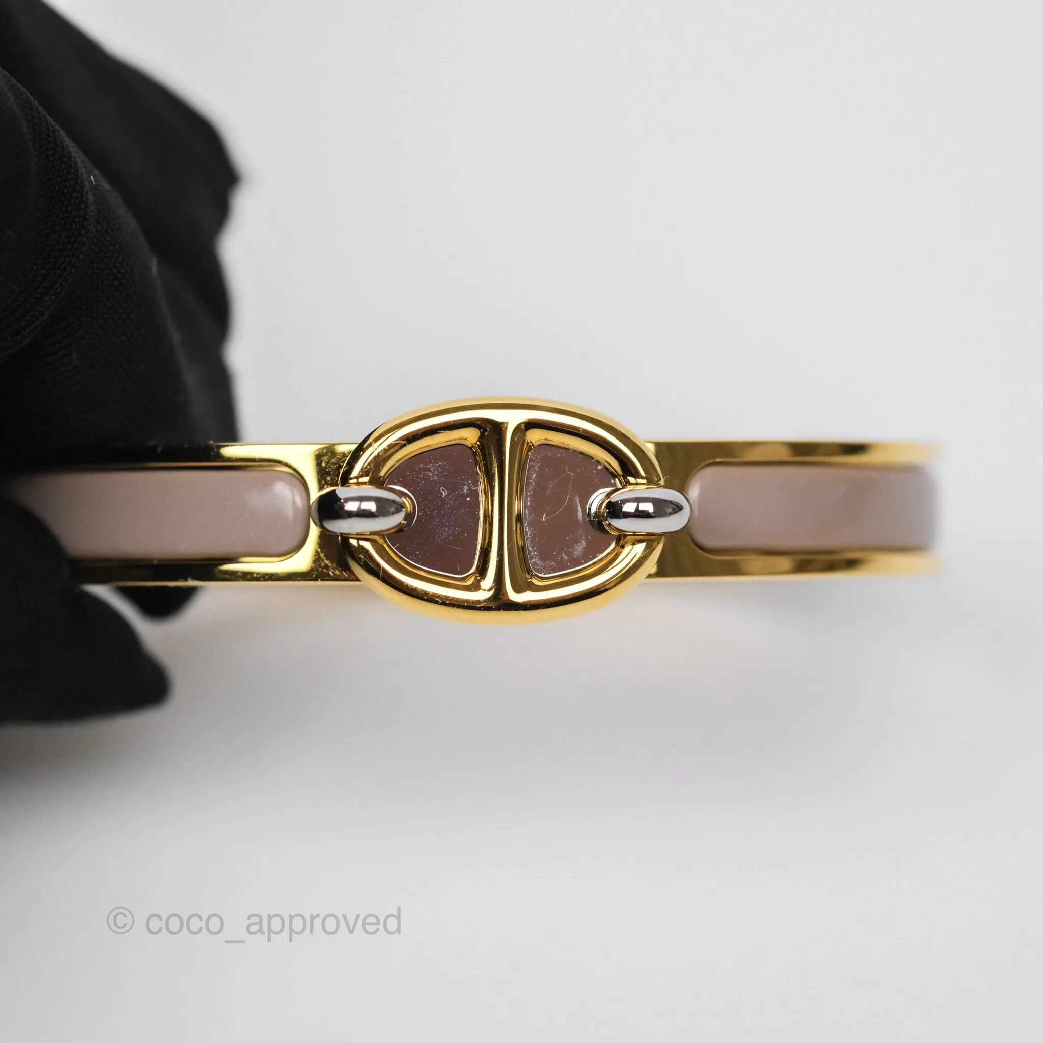 Hermes Mini Clic Chaine d'Ancre Bracelet PM Marron Glace