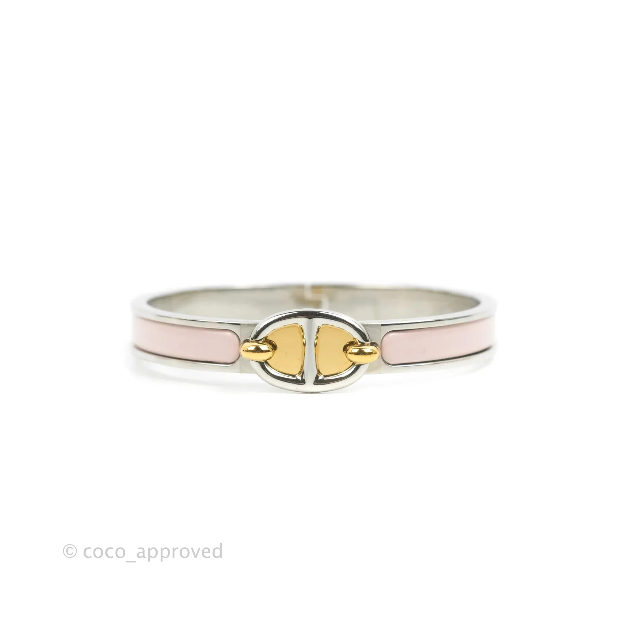 Hermes Mini Clic Chaine d'Ancre Bracelet PM Rose Candeur