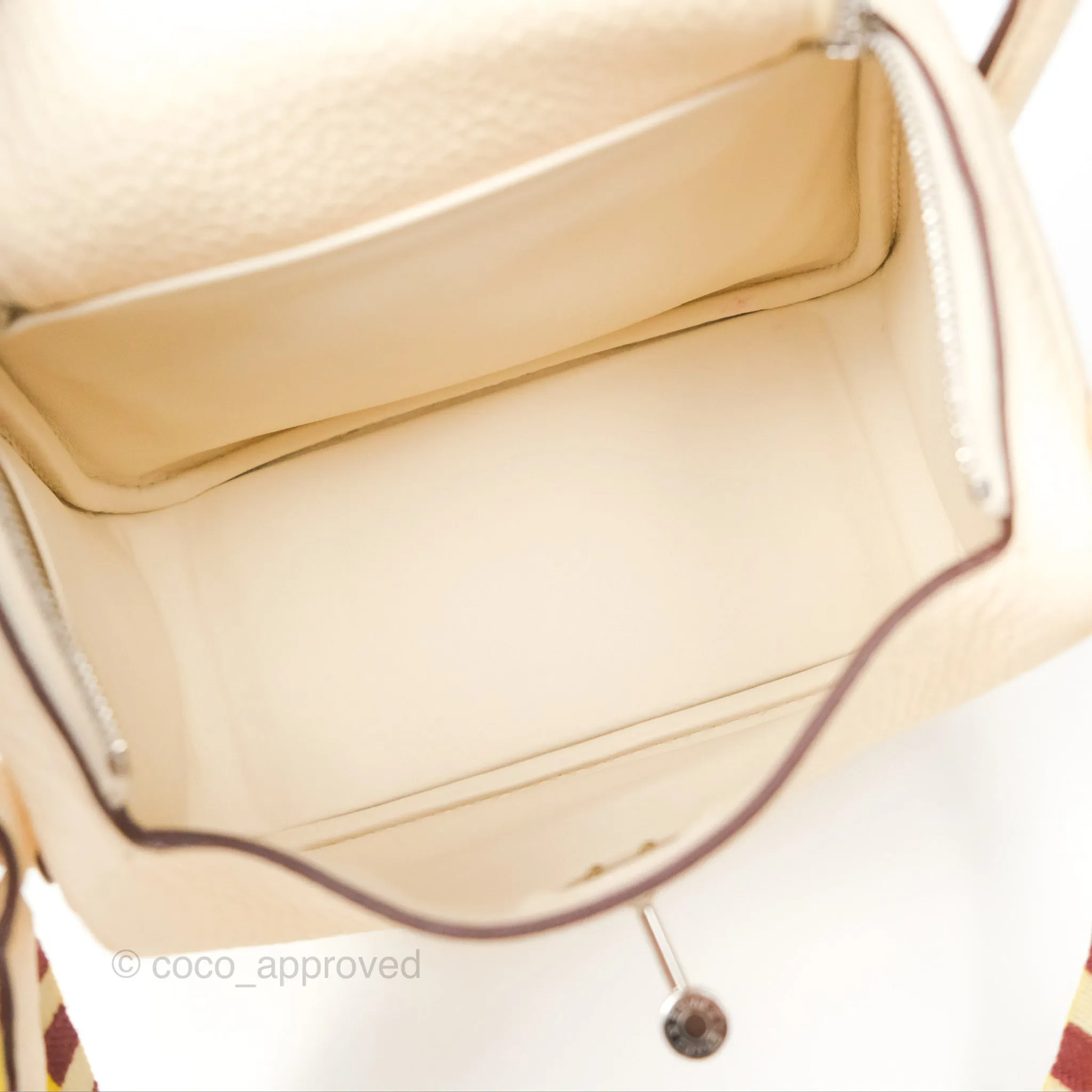 Hermes Mini Lindy Nata I2 Clemence Maxi Quadrille Lime/Mauve sylvestre Toile Palladium Hardware