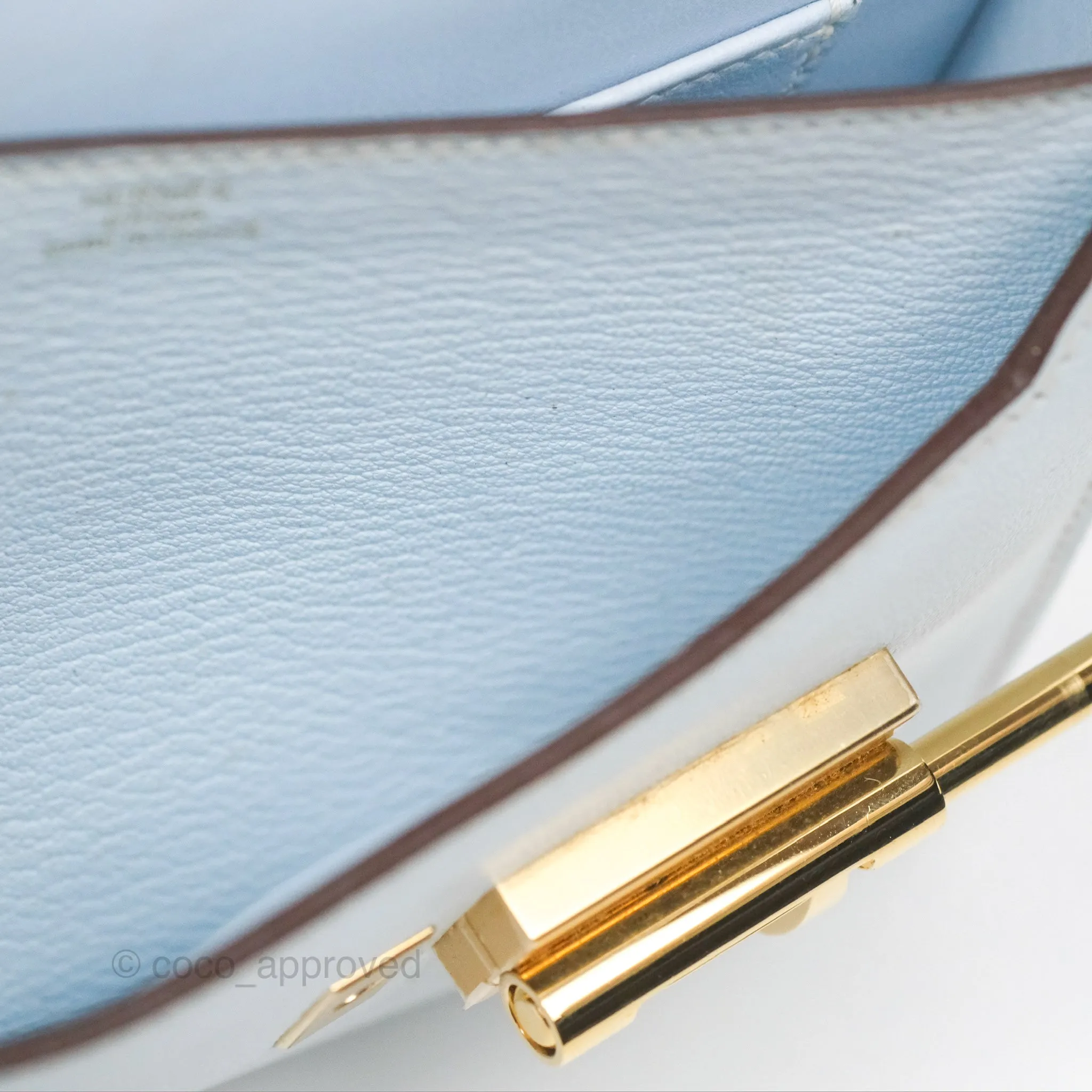 Hermes Mini Verrou Bleu Brume Chvre Mysore Gold Hardware