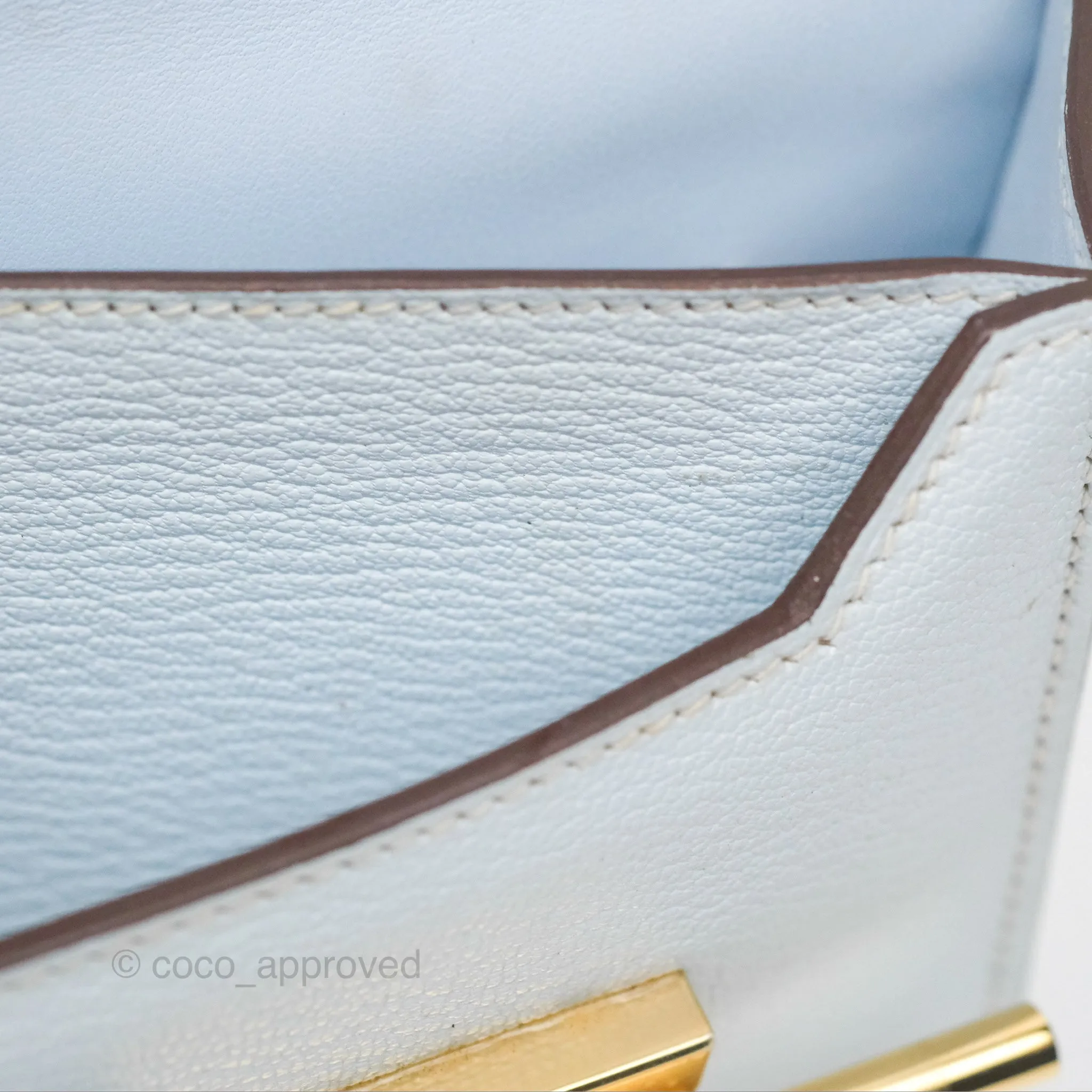 Hermes Mini Verrou Bleu Brume Chvre Mysore Gold Hardware