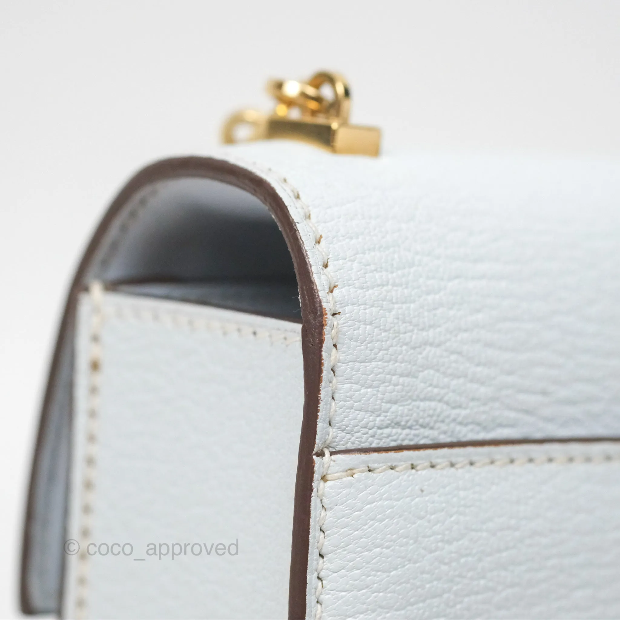 Hermes Mini Verrou Bleu Brume Chvre Mysore Gold Hardware
