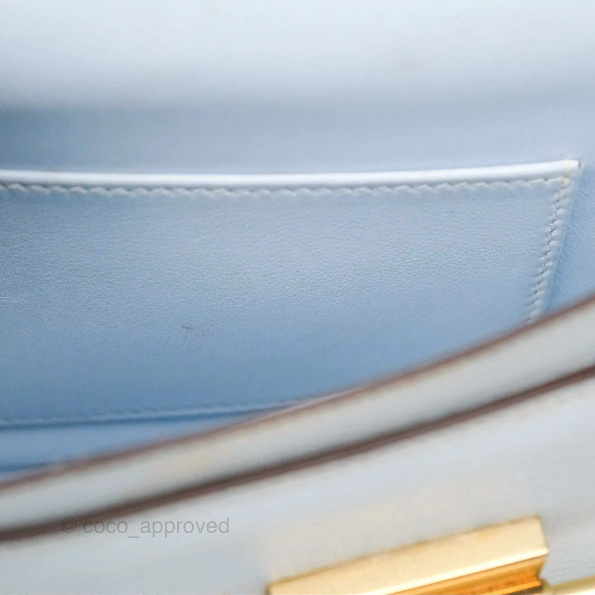 Hermes Mini Verrou Bleu Brume Chvre Mysore Gold Hardware