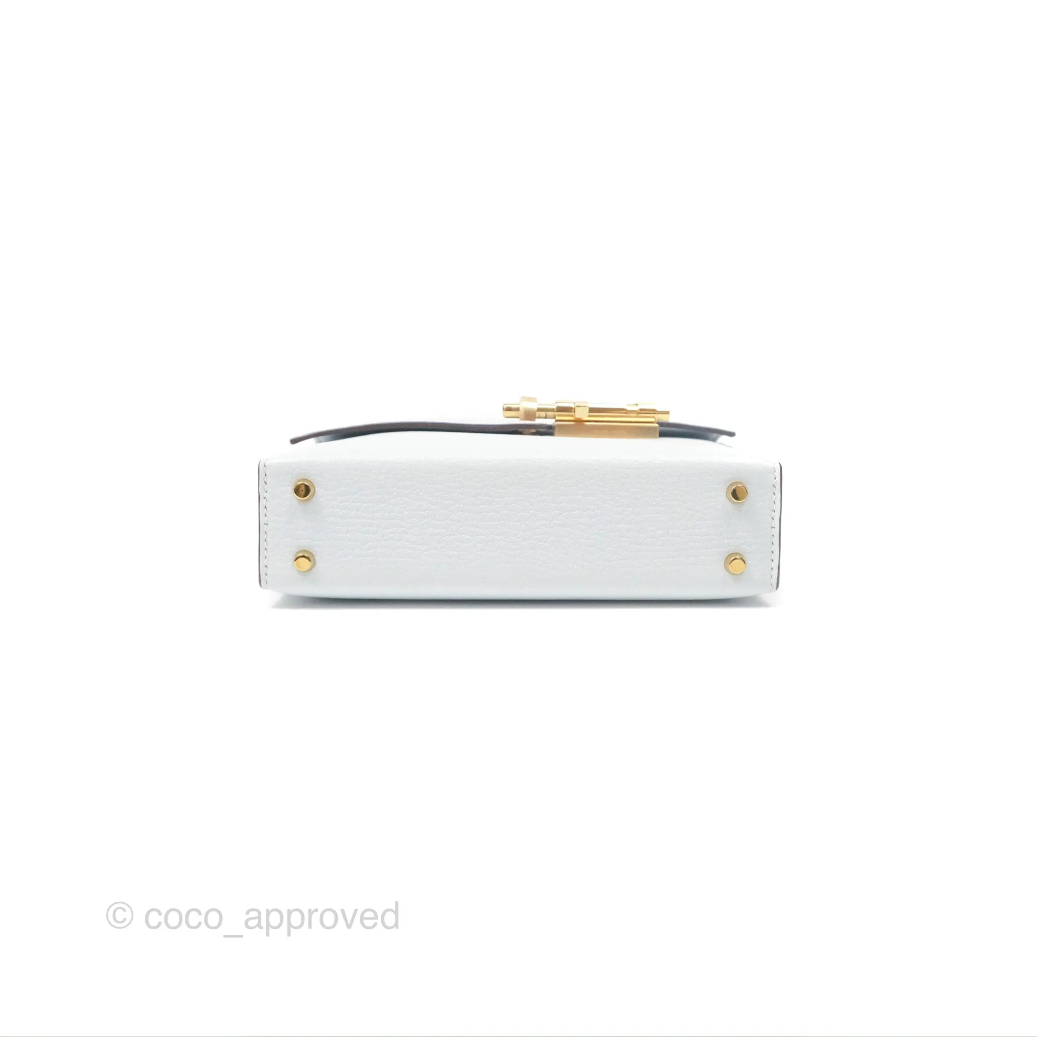 Hermes Mini Verrou Bleu Brume Chvre Mysore Gold Hardware