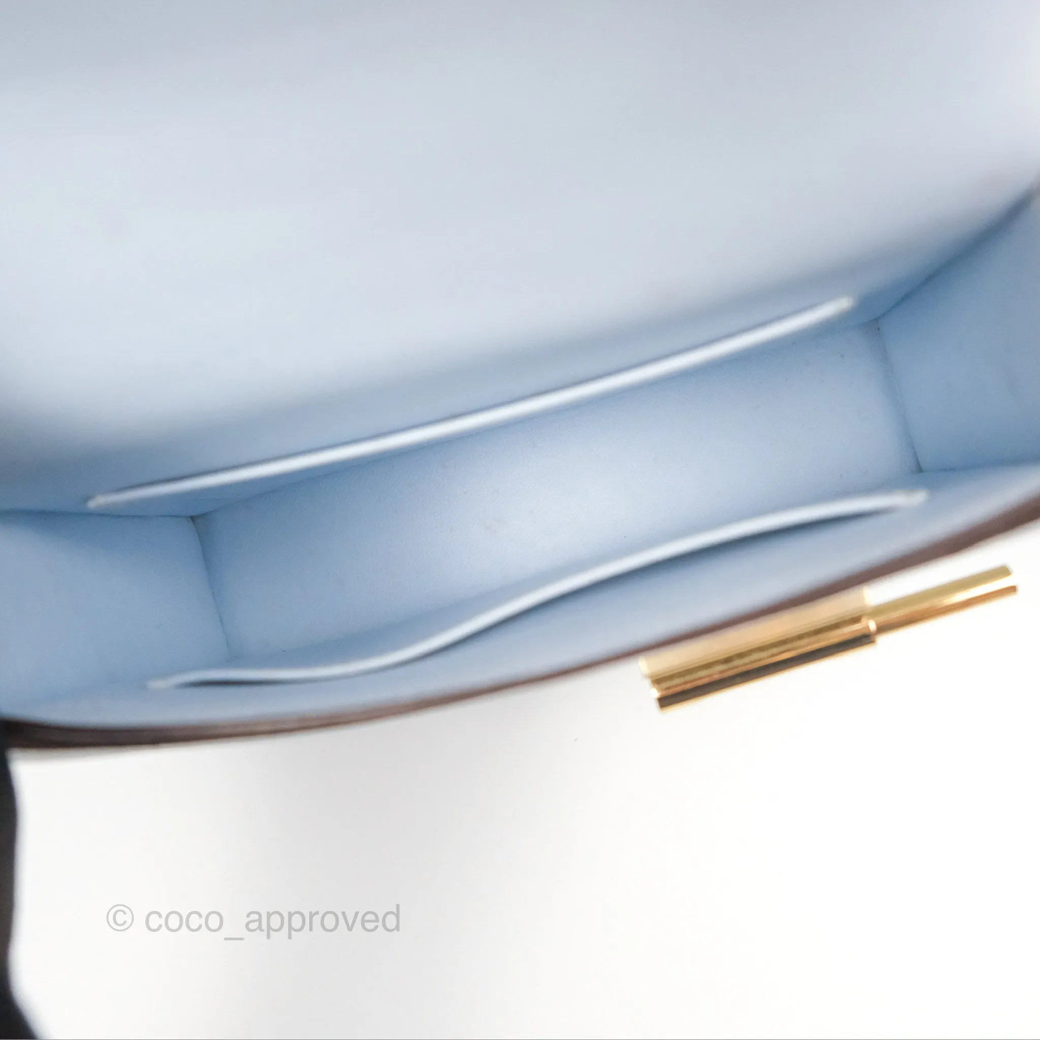 Hermes Mini Verrou Bleu Brume Chvre Mysore Gold Hardware