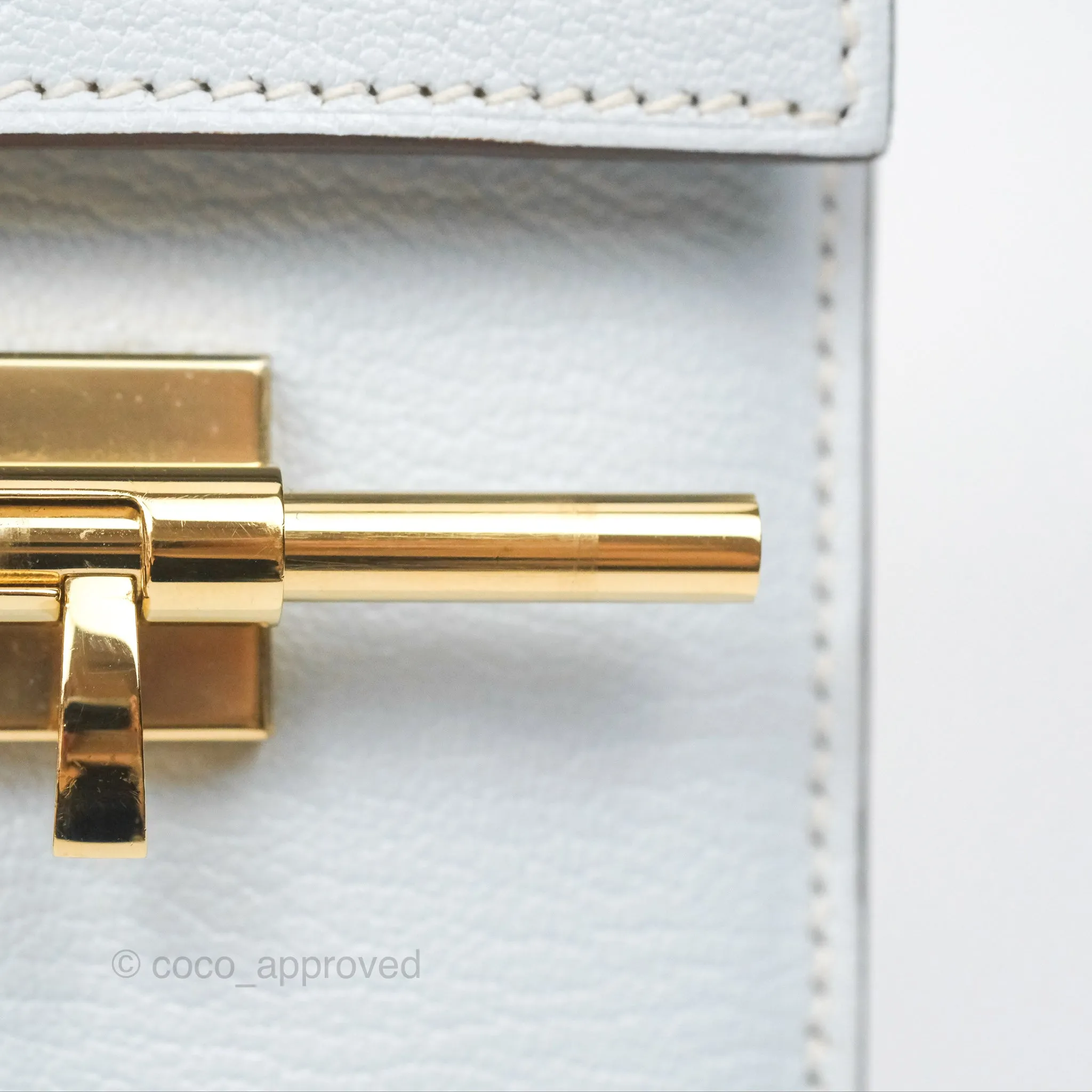 Hermes Mini Verrou Bleu Brume Chvre Mysore Gold Hardware