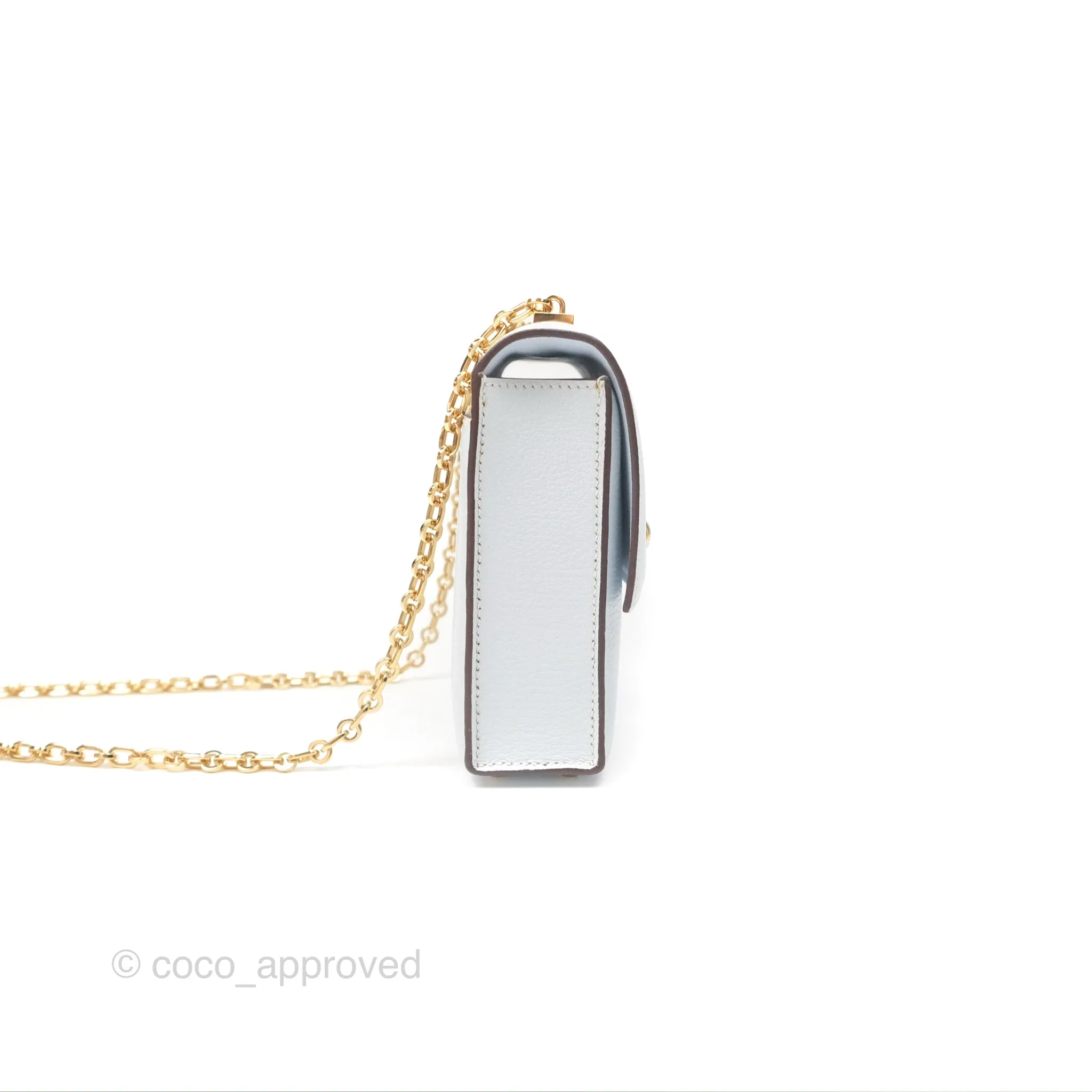 Hermes Mini Verrou Bleu Brume Chvre Mysore Gold Hardware