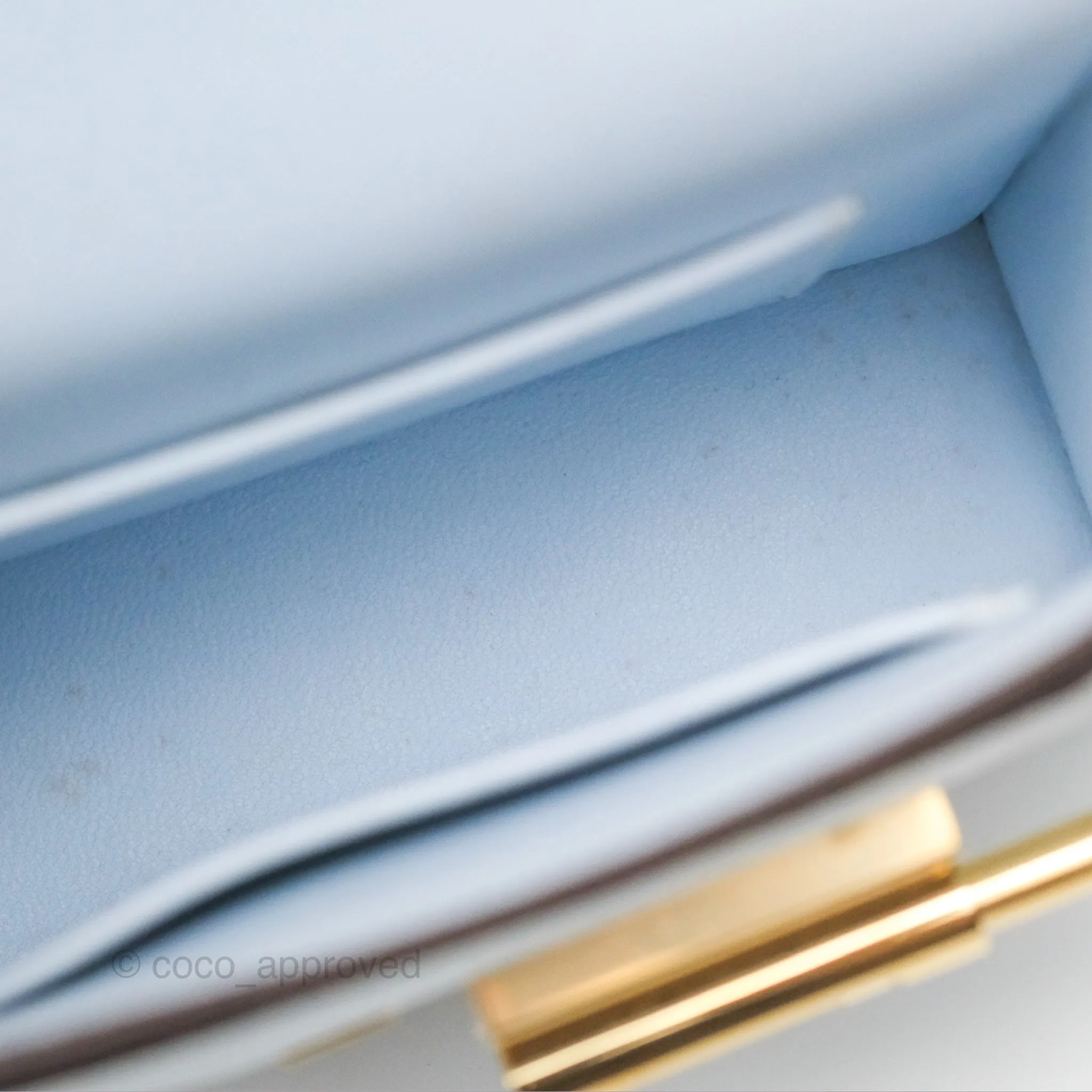 Hermes Mini Verrou Bleu Brume Chvre Mysore Gold Hardware